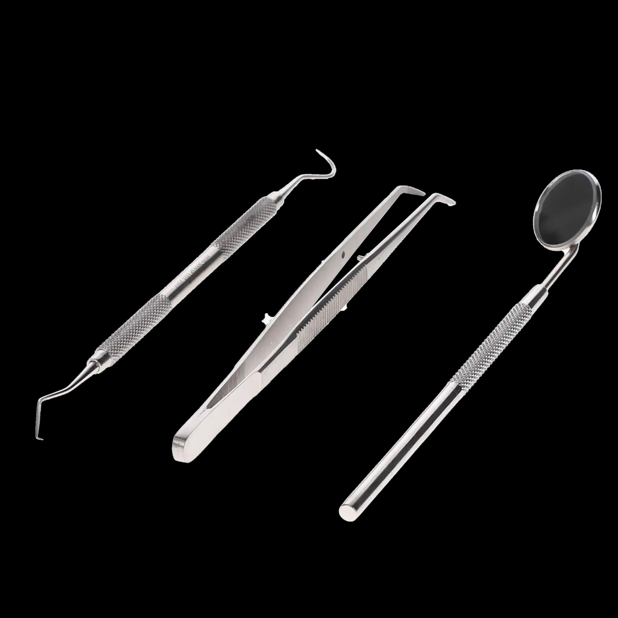 3-Piece Examination Set (Mirror, Explorer, Cotton Plier), Kit, 300373 thumbnail 2