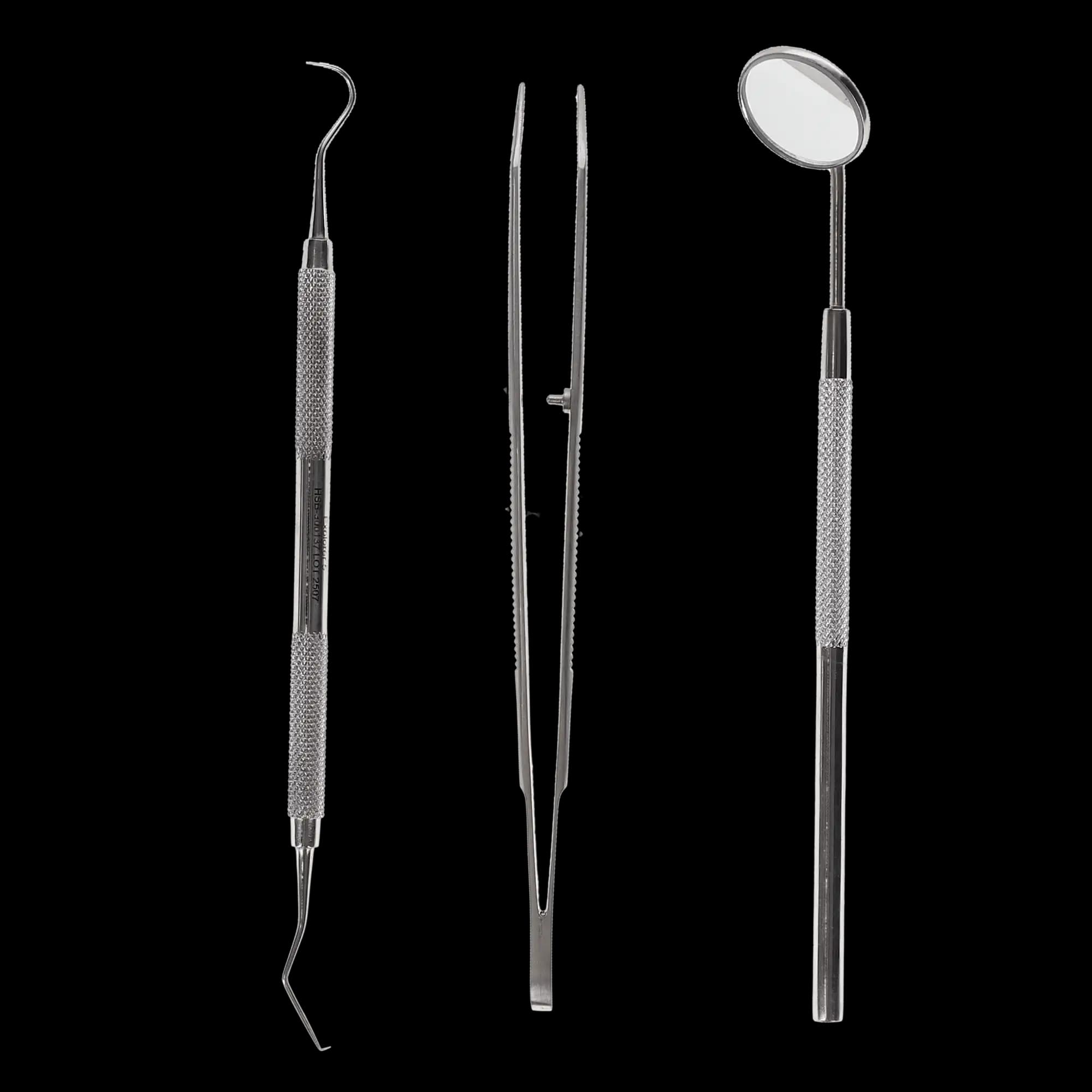 3-Piece Examination Set (Mirror, Explorer, Cotton Plier), Kit, 300373 thumbnail 5