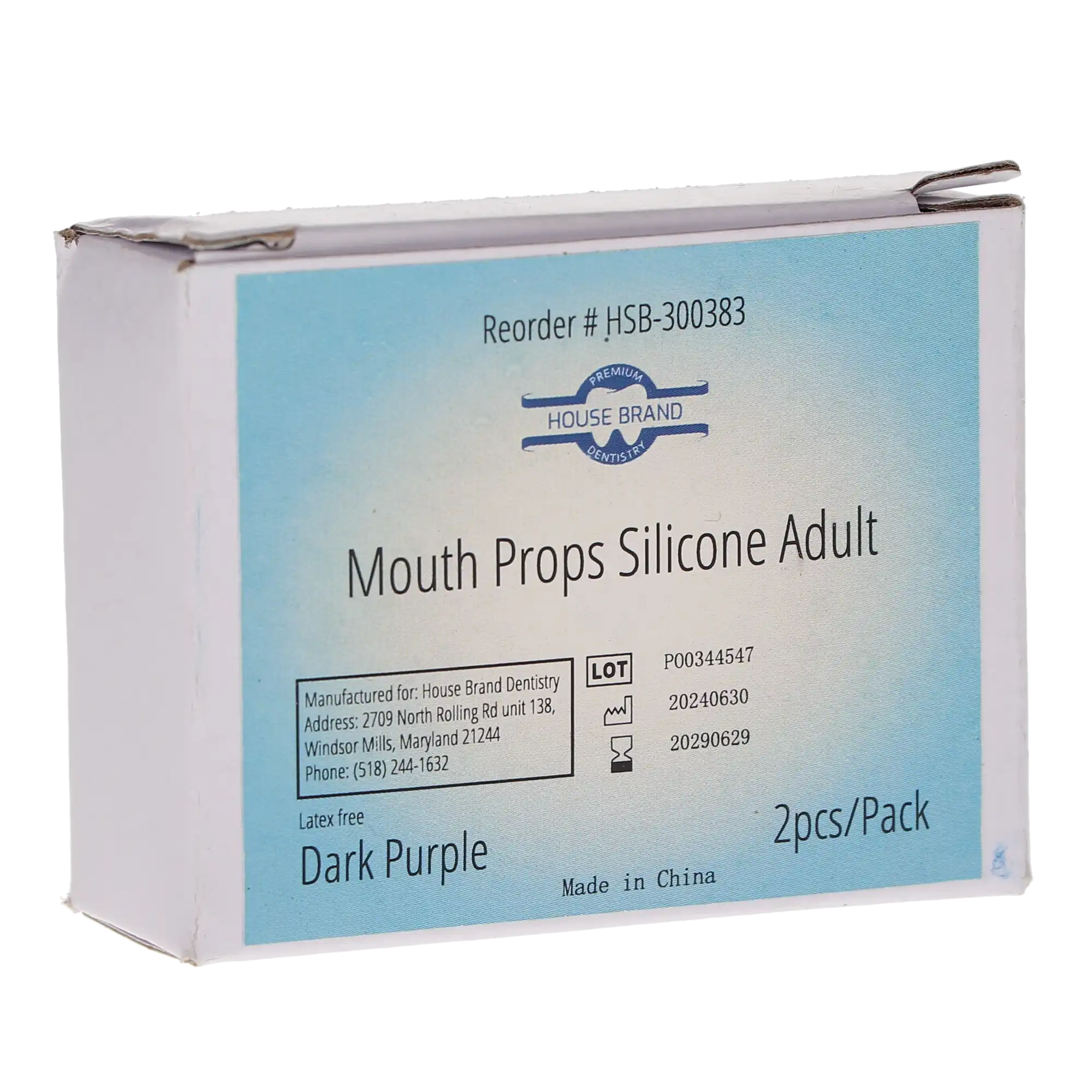 HSB Mouth Props, Silicone, Large, Adult, Purple, 2/Pk, 300383 thumbnail 4