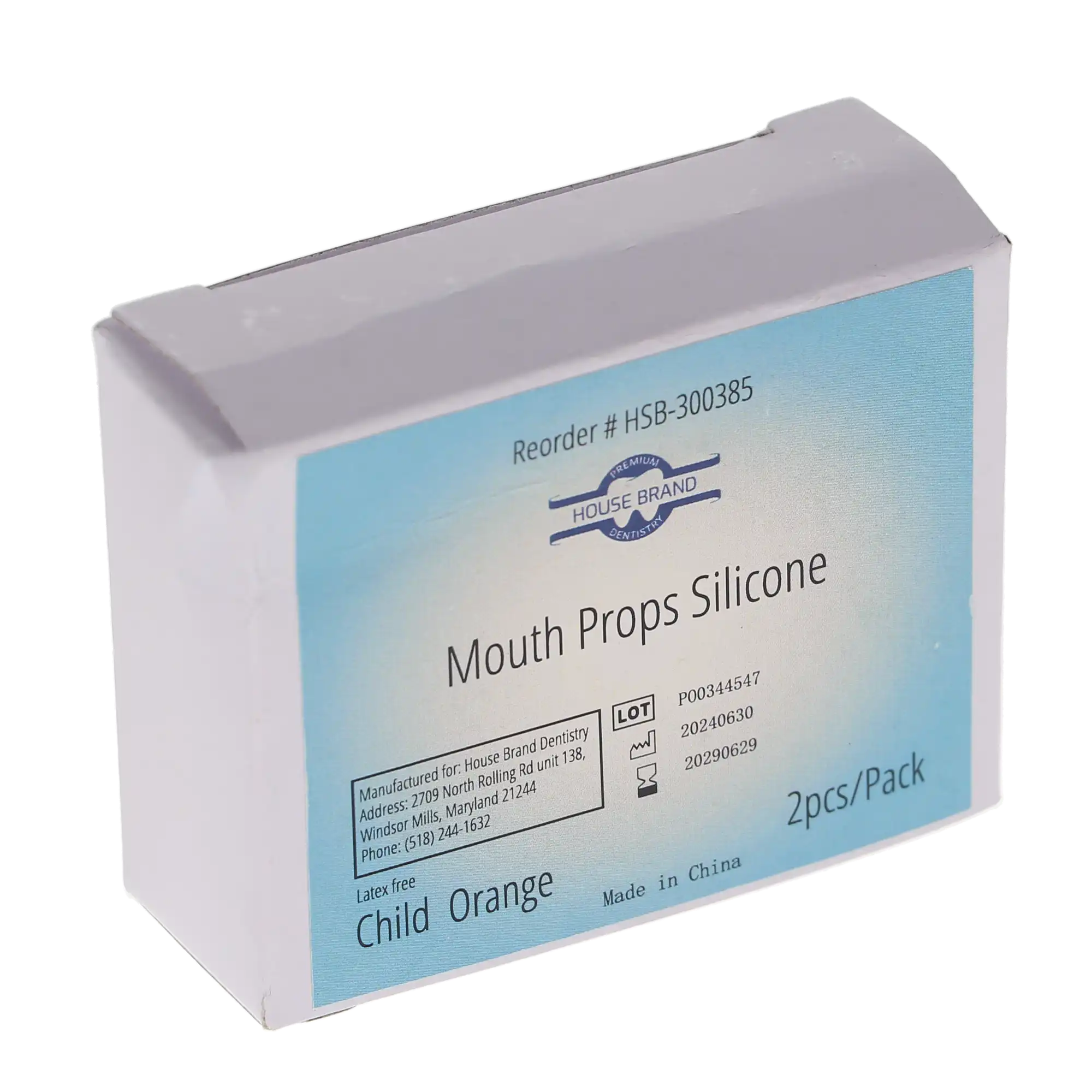 HSB Mouth Props, Silicone, Medium, Child, Orange, 2/Pk, 300385 thumbnail 4