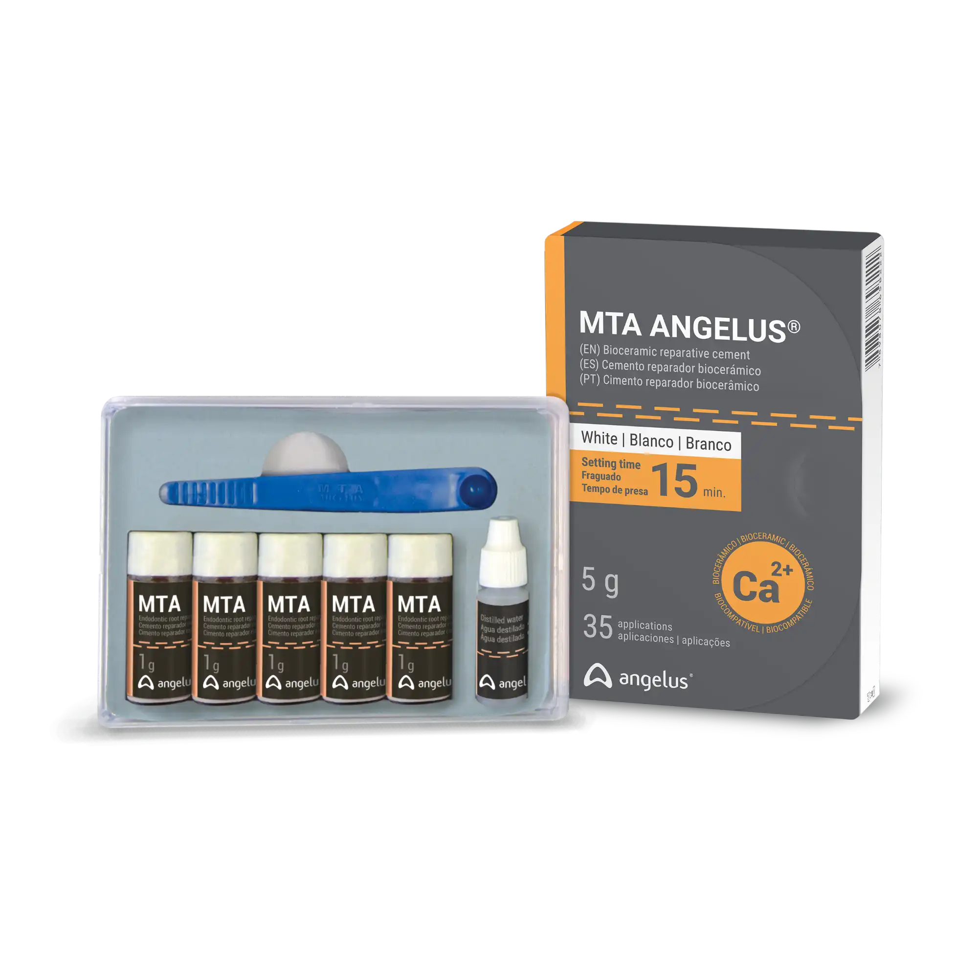 MTA Angelus White 5g Reparative Cement (5 x 1g Vials, 3mL Distilled Water, Measuring Scoop, 35 Doses, Ref 1822) thumbnail 7