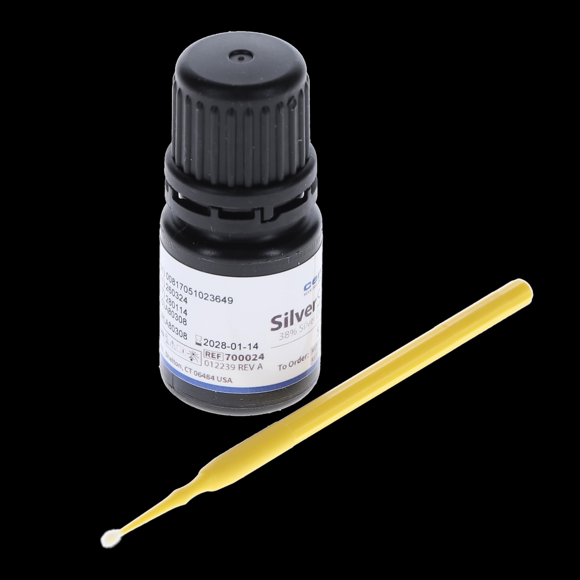 SilverSense SDF 38% Silver Diamine Fluoride Standard Kit, 1 x 5 mL Bottle with 20 Benda Micro Applicators, 310172 thumbnail 3