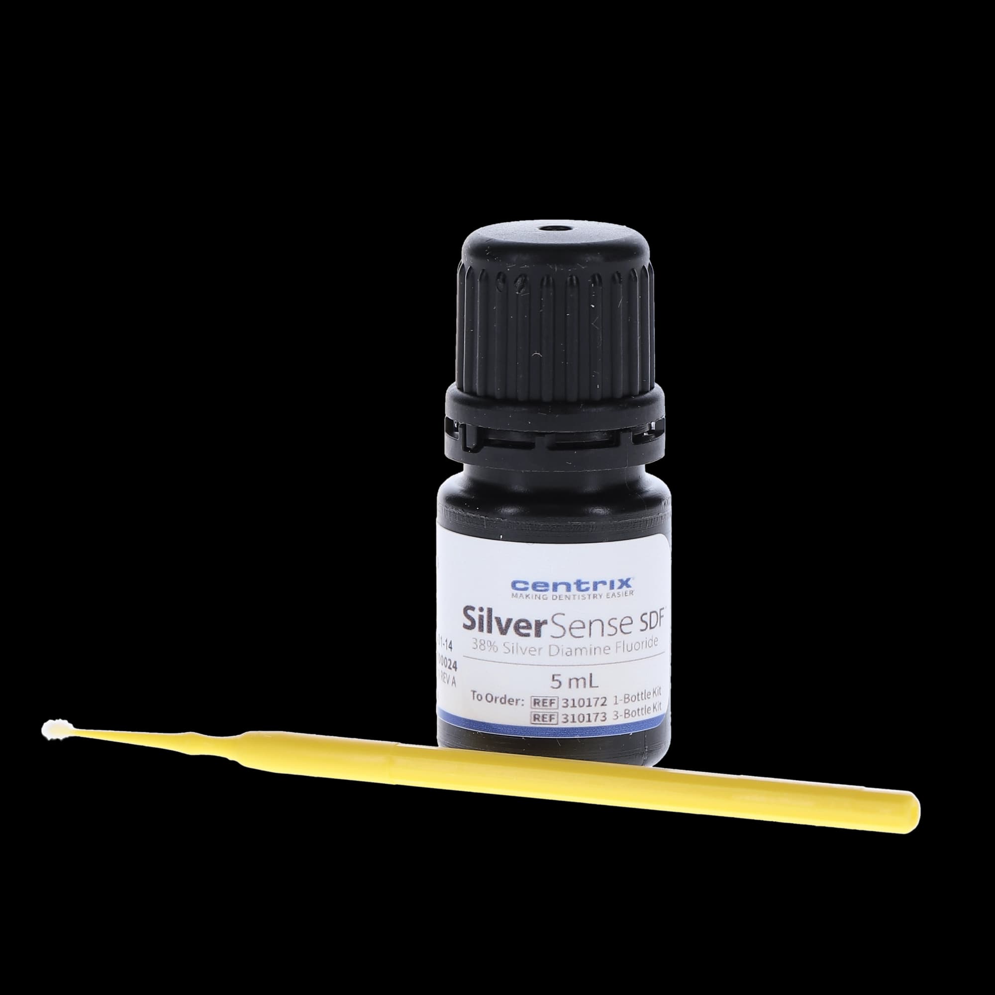 SilverSense SDF 38% Silver Diamine Fluoride Standard Kit, 1 x 5 mL Bottle with 20 Benda Micro Applicators, 310172 thumbnail 2