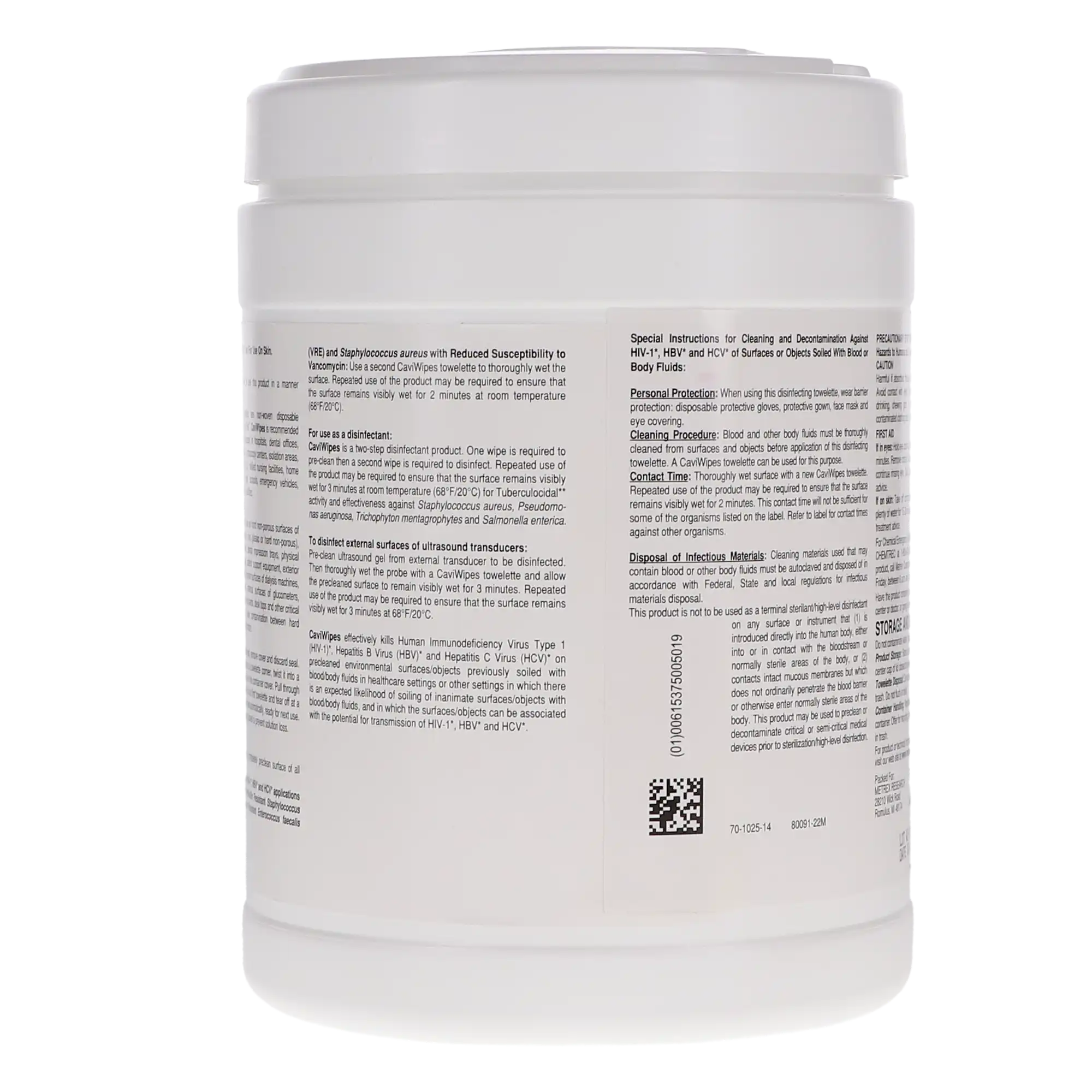 CaviWipes Disinfecting Towelettes, Large 6" x 6.75", 160/Canister, EPA 46781-17 thumbnail 7