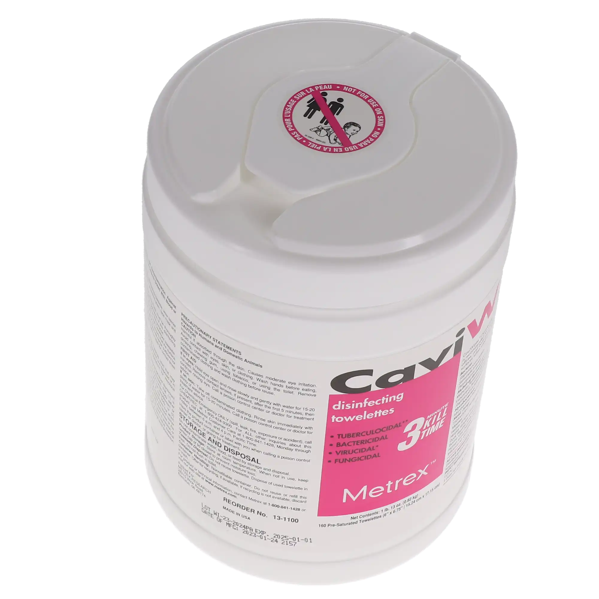 CaviWipes Disinfecting Towelettes, Large 6" x 6.75", 160/Canister, EPA 46781-17 thumbnail 9