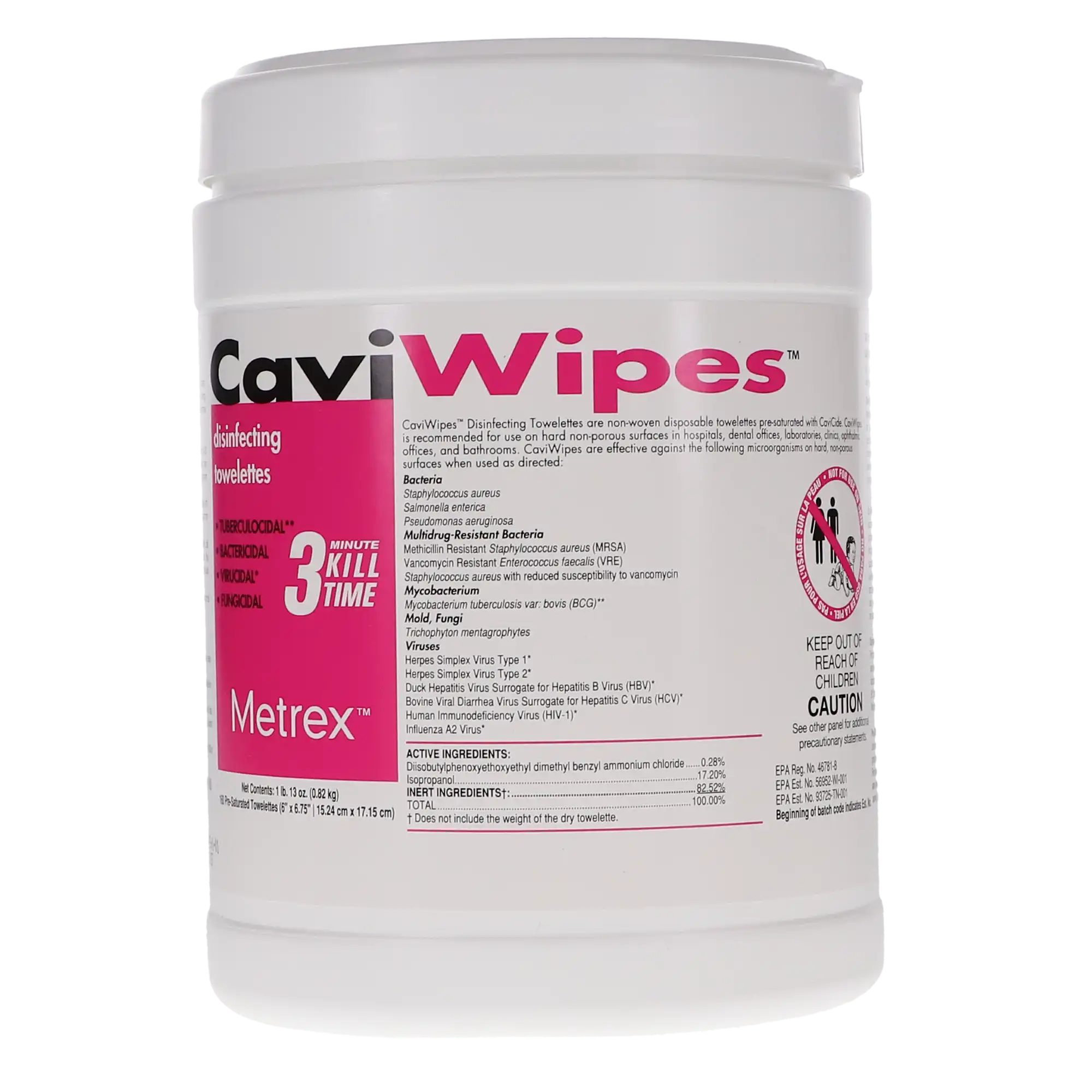 CaviWipes Disinfecting Towelettes, Large 6" x 6.75", 160/Canister, EPA 46781-17 thumbnail 10