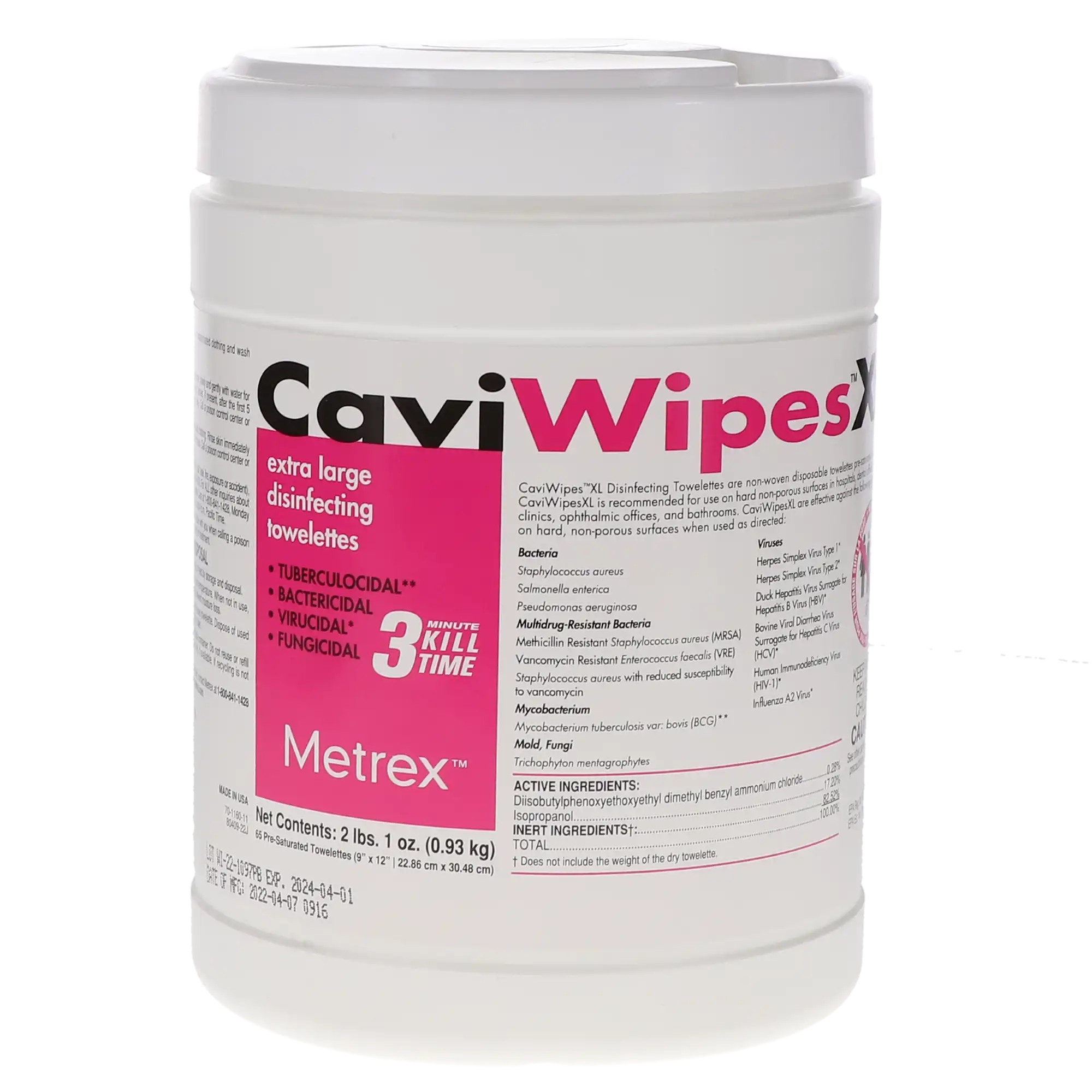 CaviWipes XL Disinfecting Towelettes, 9" x 12", 65/Canister, EPA 46871-8 thumbnail 10