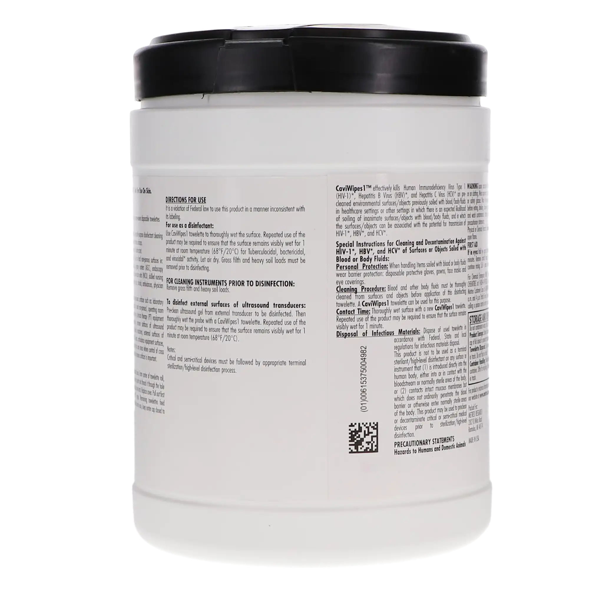 CaviWipes1 Disinfectant Towelettes, Large, 6" x 6.75", 160/Canister, EPA 46781-13 thumbnail 7