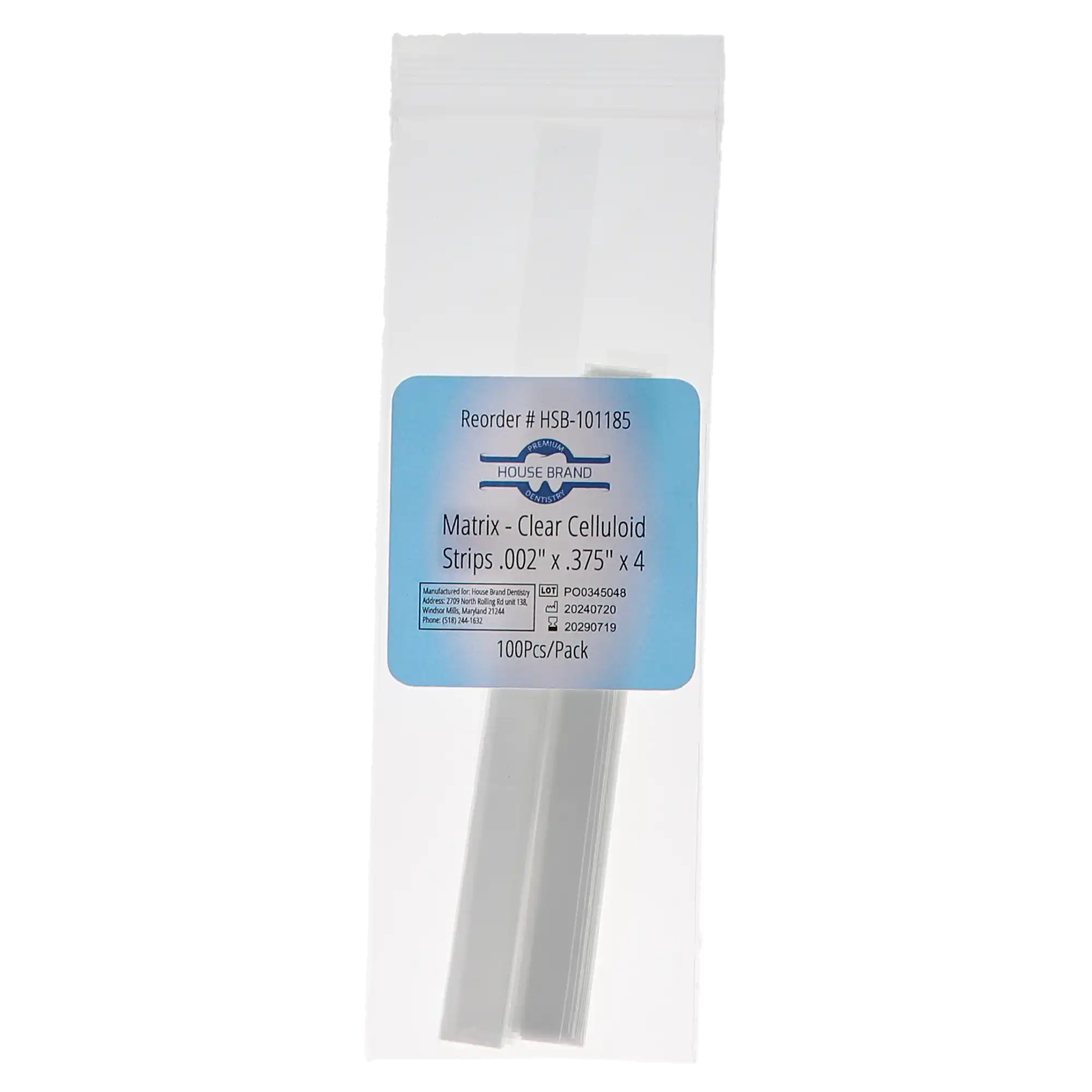 Mylar Matrix Strips, Clear, 0.002" Thick, 100/Pk thumbnail 4