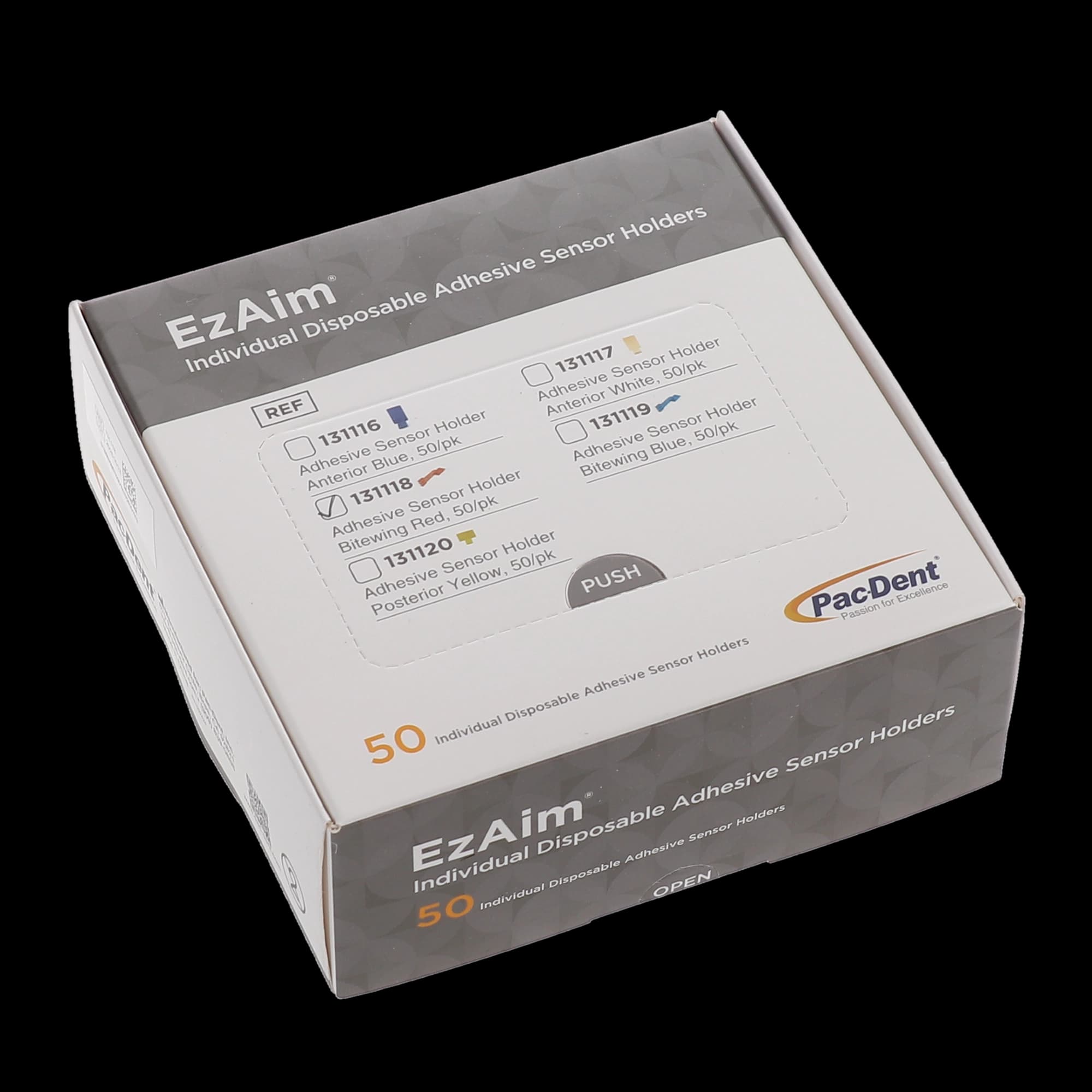 Pac-Dent EzAim Individually Cut Adhesive Sensor Holder, Bitewing, Red, 50/Pk, 131118 thumbnail 6