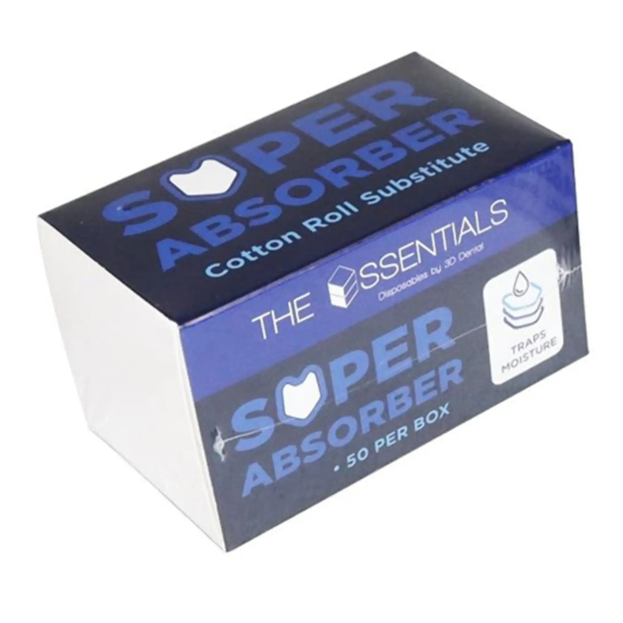 Essentials Super Absorber Cotton Roll Substitute, Small, 50/Box, ESA-S - Essentials Super Absorber-Cotton Roll Substitute Small Box of 50 - Image 1