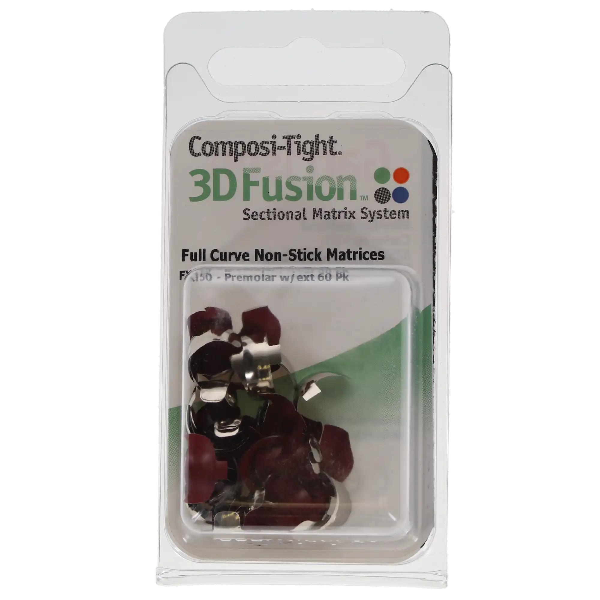 Composi-Tight 3D Fusion Matrix Bands with Extension, Premolars (Bicuspid), 6.0mm, Red, 30/Pack, FX150-M thumbnail 8