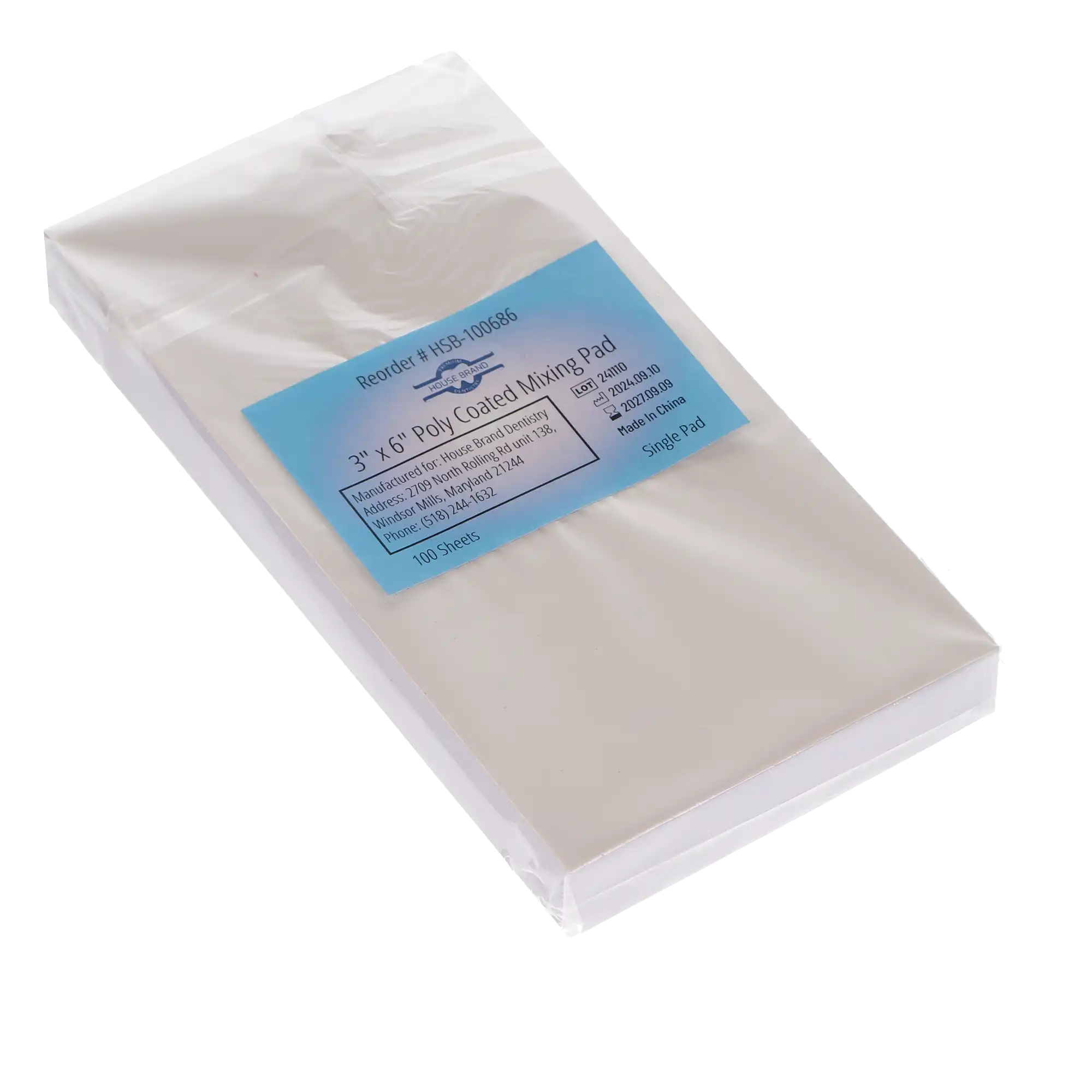 3" x 6" Poly Coated Mixing Pad, 100 Sheets, Single Pad, 100686 thumbnail 3