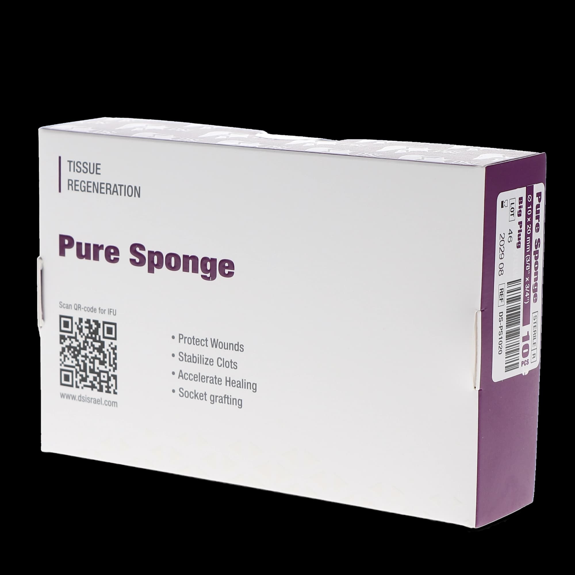 DSI Pure Sponge 100% Collagen Plug, Blister Pack, 10 mm x 20 mm, 10/Box, DS-PS1020 thumbnail 4
