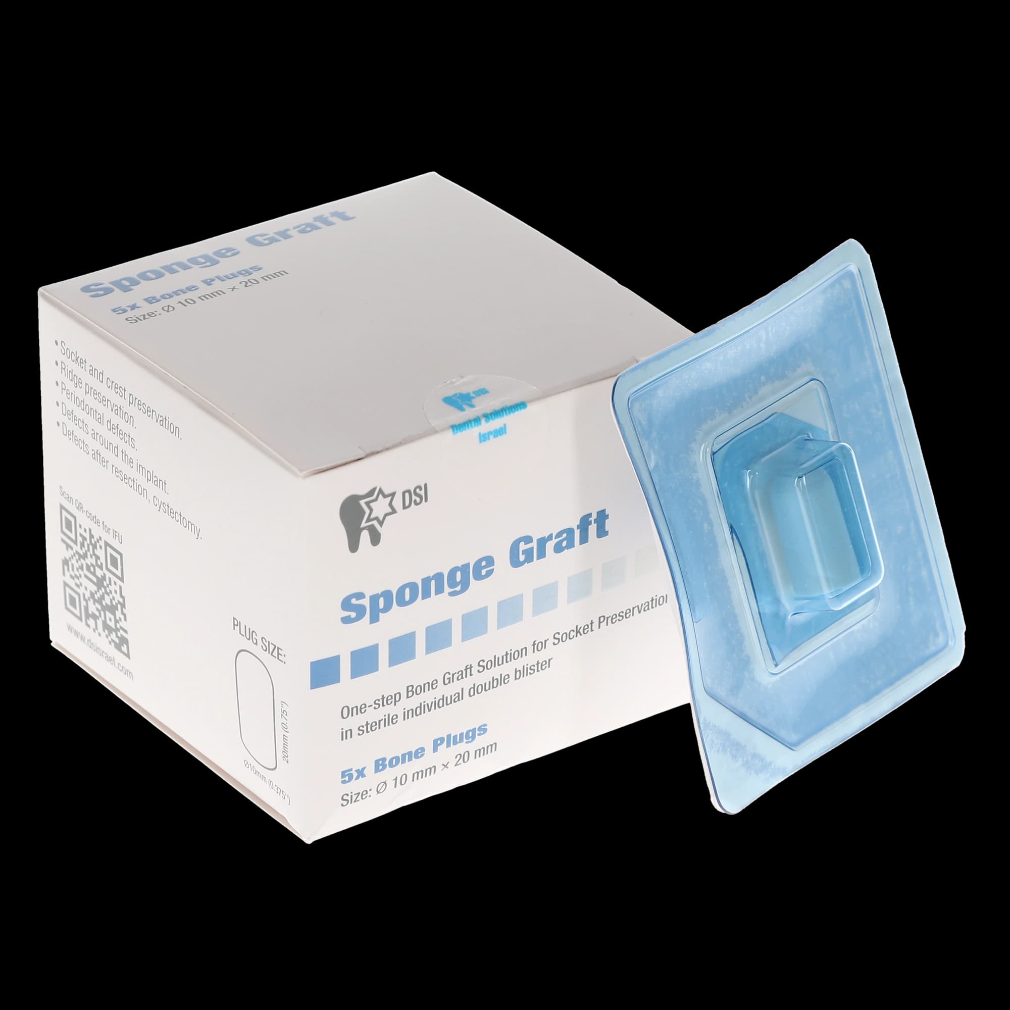 DSI Sponge Graft Collagen Plug with Bone Graft, Sterile, 10mm x 20mm, Conical, 5/Box, DS-SG1020 thumbnail 4