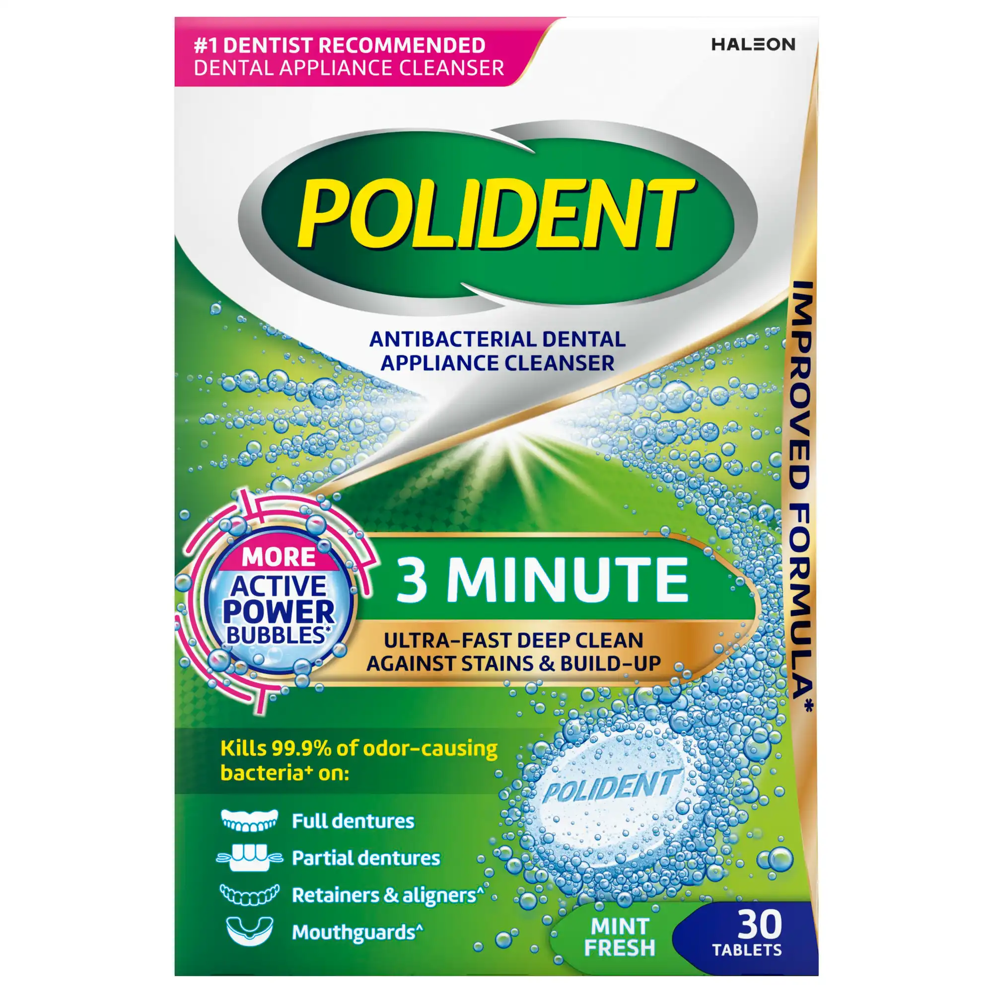 Polident 3-Minute Denture Cleanser Tablets, 30 Count, 209005 - 3-Minute Denture Cleanser Tabs 1 x 30, (Replaces 863-0638AA), 209005 - Image 1