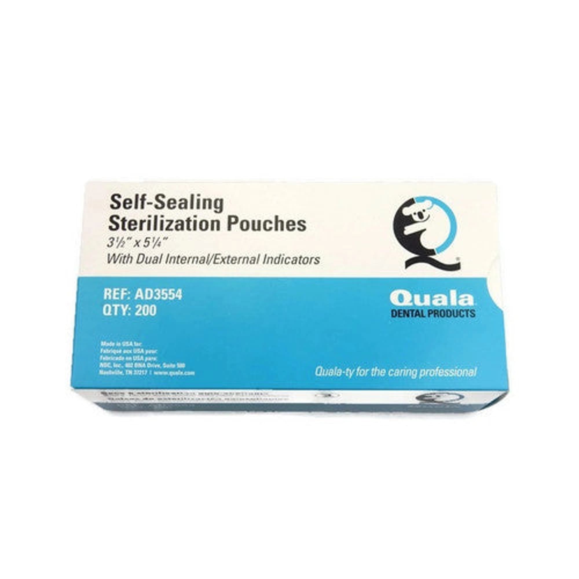 Quala Sterilization Pouch, 3.5" x 5.25", Self-Sealing, Dual Indicator, Paper/Blue Film, 200/Box - Quala - Pouch 3.5 x 5.25, 200/Bx - Image 1