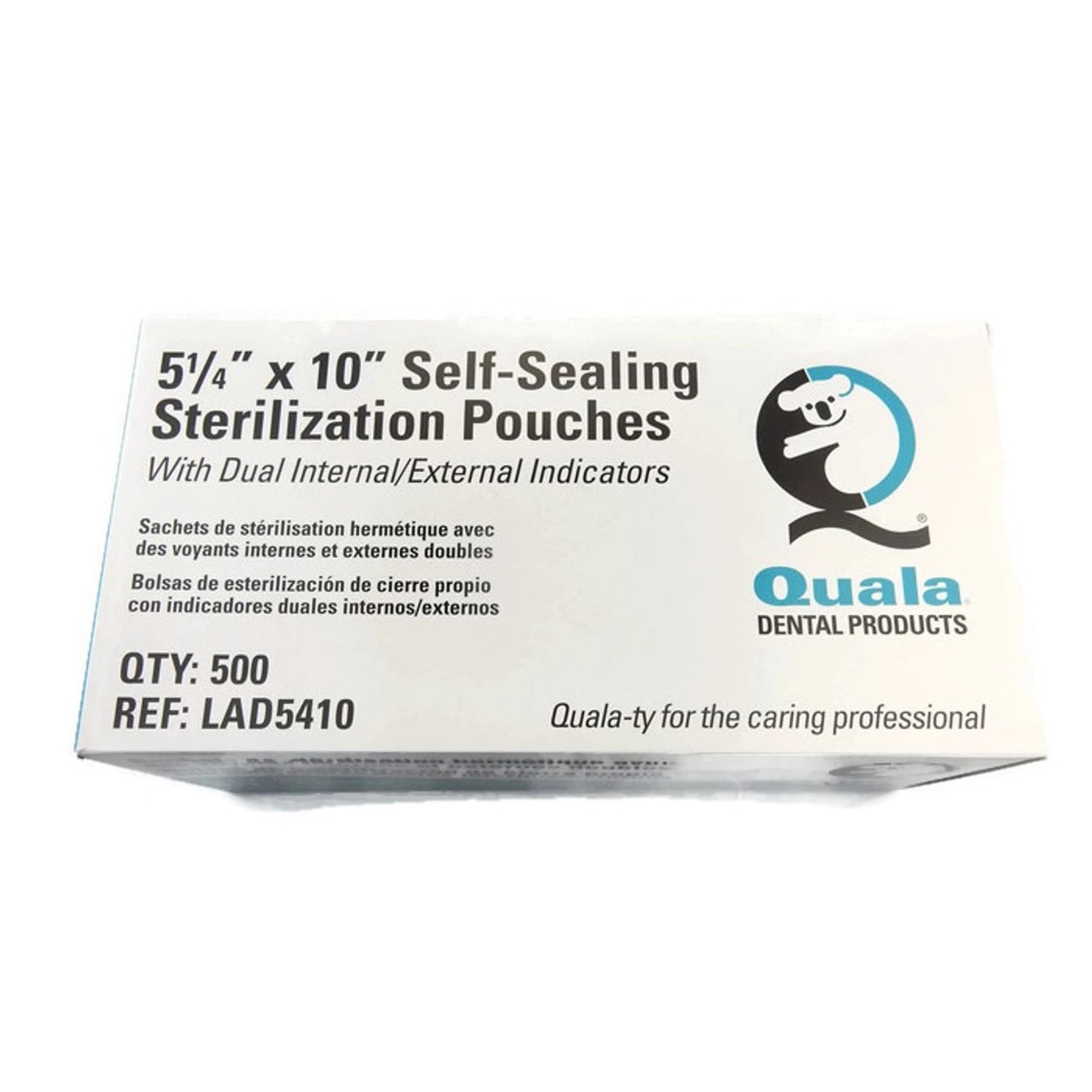 Quala Sterilization Pouch, 5.25" x 10", Self-Sealing, Dual Indicator, Paper/Blue Film, 500/Box - Quala - Pouch 5.25 x 10, 500/Bx - Image 1