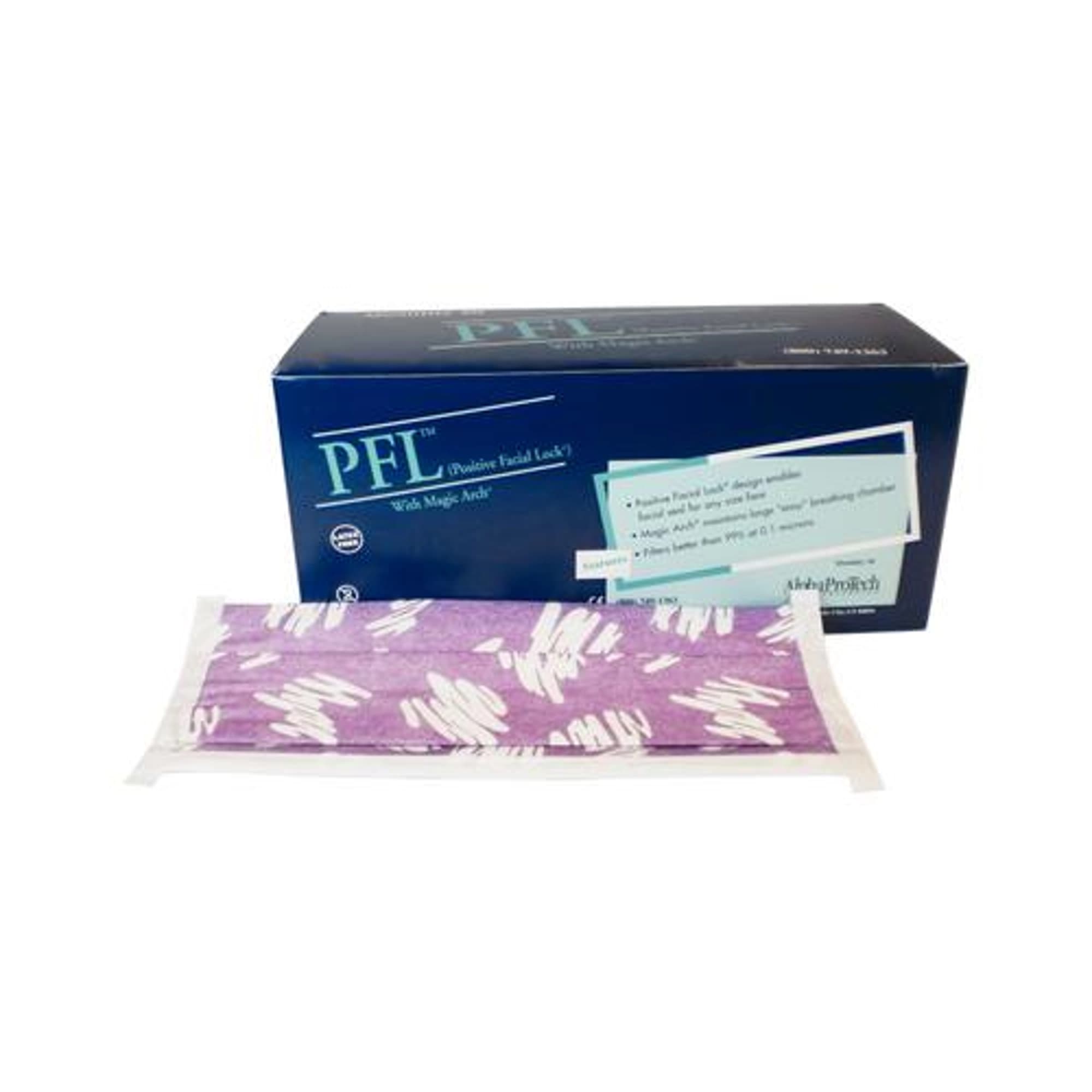 Alpha Protech PFL Magic Arch Headband Face Mask, ASTM Level 3, Purple Designer, 50/Box, 608PD - Pfl, Headband Face Mask, Purple Designer, 50/Bx, 608PD - Image 1