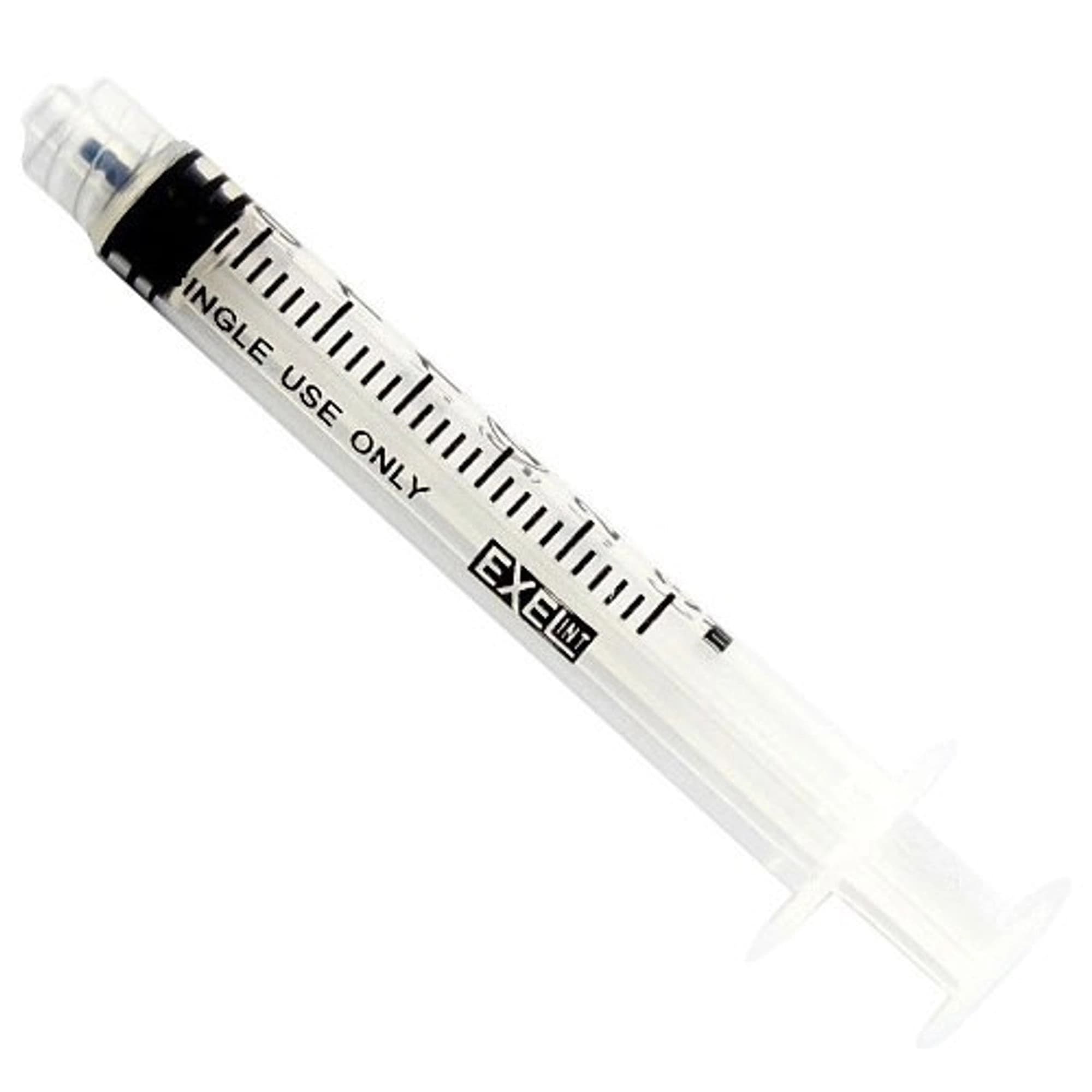 Exel International 3cc Luer Lock Syringe with Cap, Sterile, Low Dead Space, 100/Box, 26200 - International 3cc Luer Lock Syringe With Cap, box of 100, 26200 - Image 1