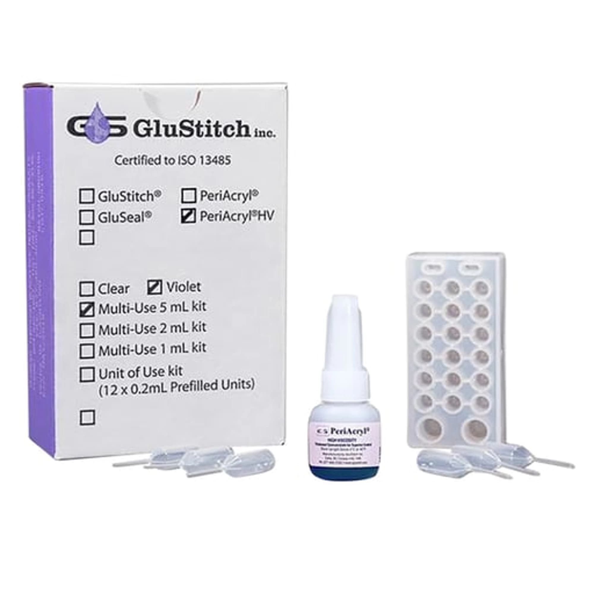 PeriAcryl Periodontal Tissue Adhesive, Regular Viscosity, Violet, 5 mL Bottle with 50 Applicators, P-ACRYL5V thumbnail 10