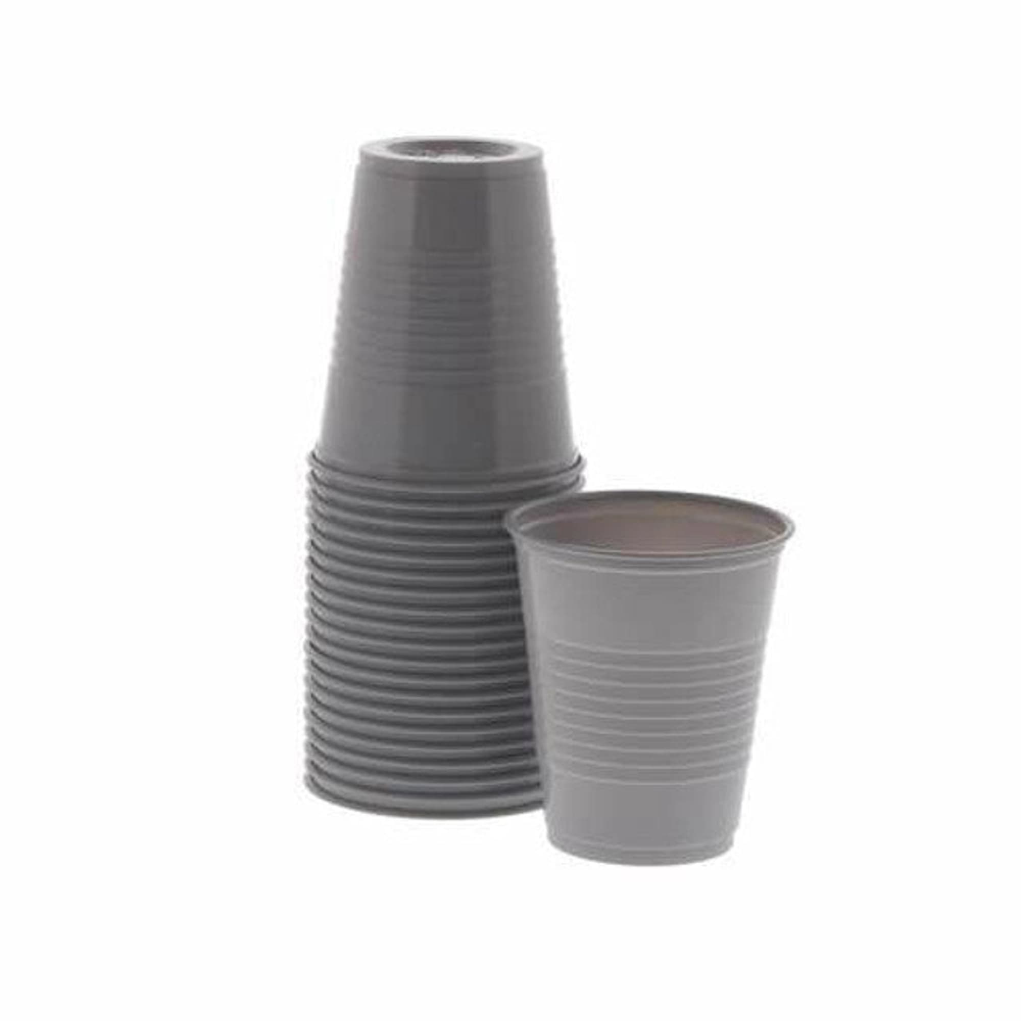 Quala Silver Gray Plastic Drinking Cups, 5 oz, 1000/Case - Cups 5Oz Silver 1000/Cs, CASI - Image 1