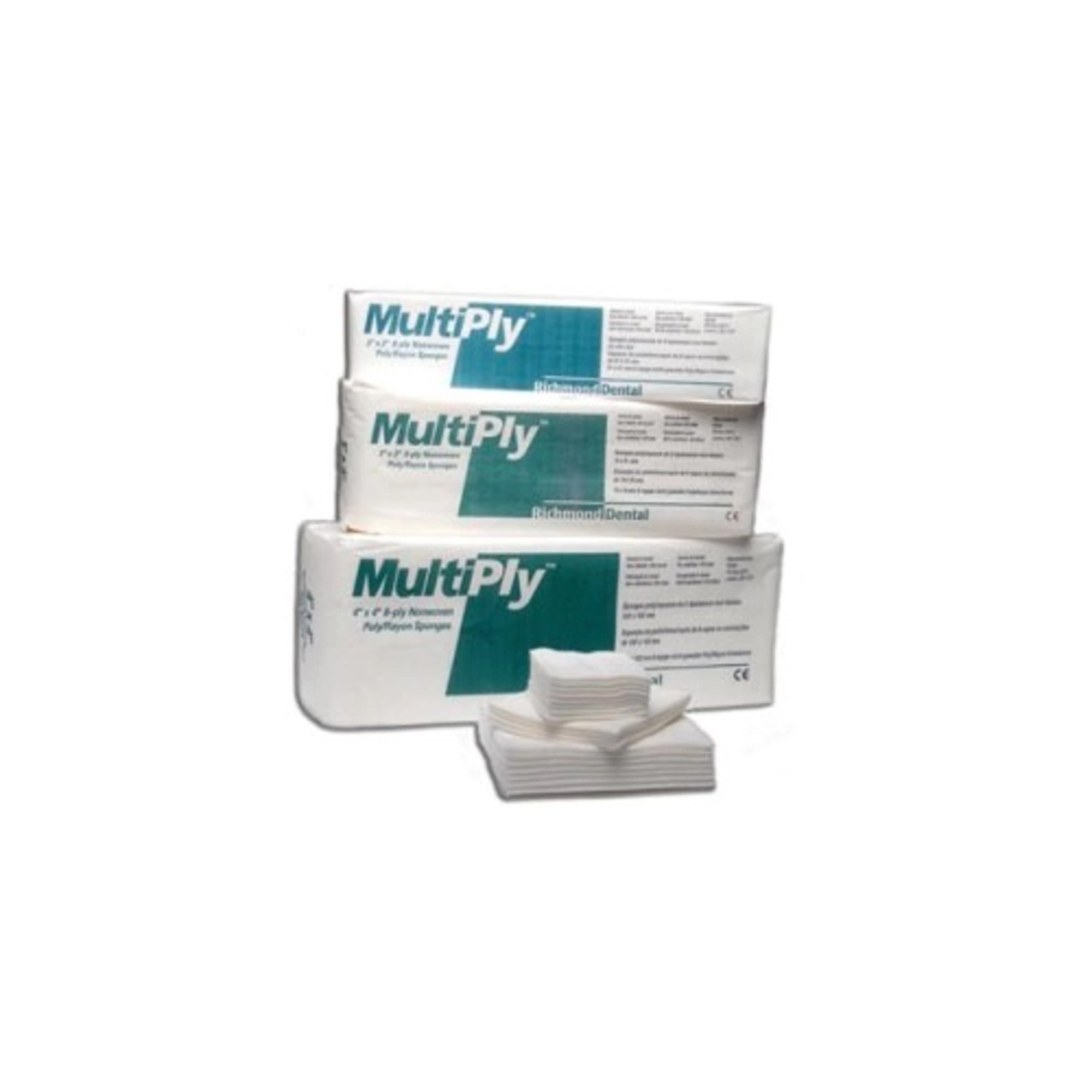 Richmond Multiply Non-Woven Sponges, 3" x 3", 8-Ply, Non-Sterile, 2500/Case, 300638 thumbnail 2