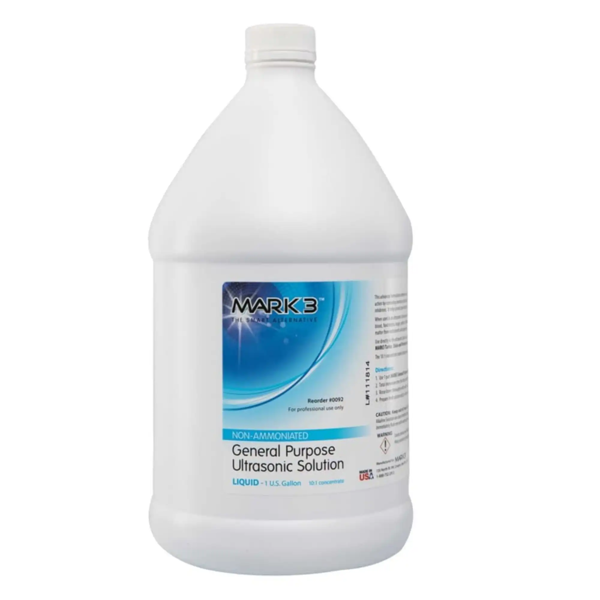 Mark3 General Purpose Ultrasonic Solution, 10:1 Concentrate, Non-Ammoniated, 1 Gallon, 0092 - General Purpose Ultrasonic Solution Liquid 1 Gallon 10:1 Concentrate. Non Ammoniated, 0092 - Image 1