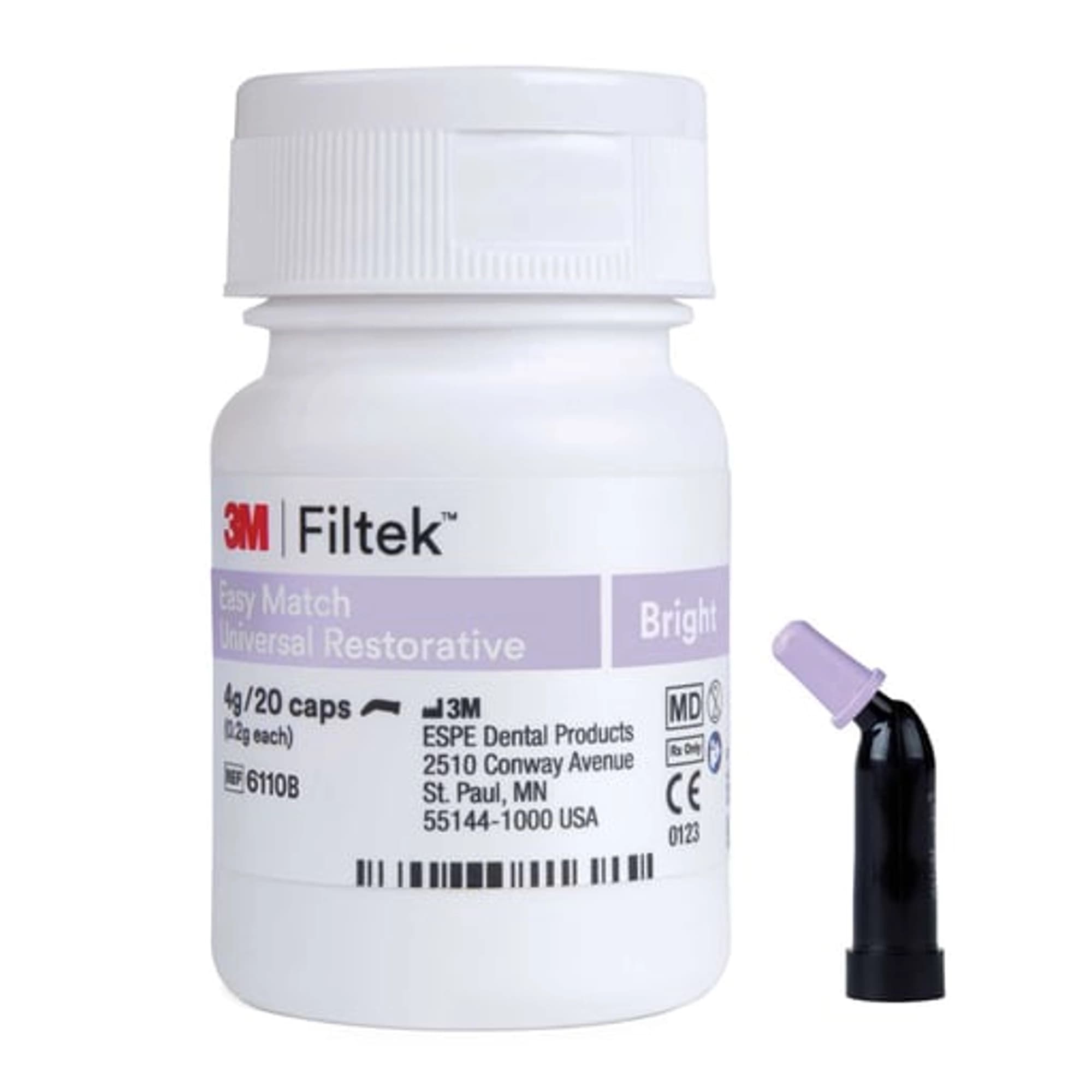 3M Filtek Easy Match Universal Restorative Capsules, Bright Shade, 0.2g, 20/Pk, 6110B thumbnail 2