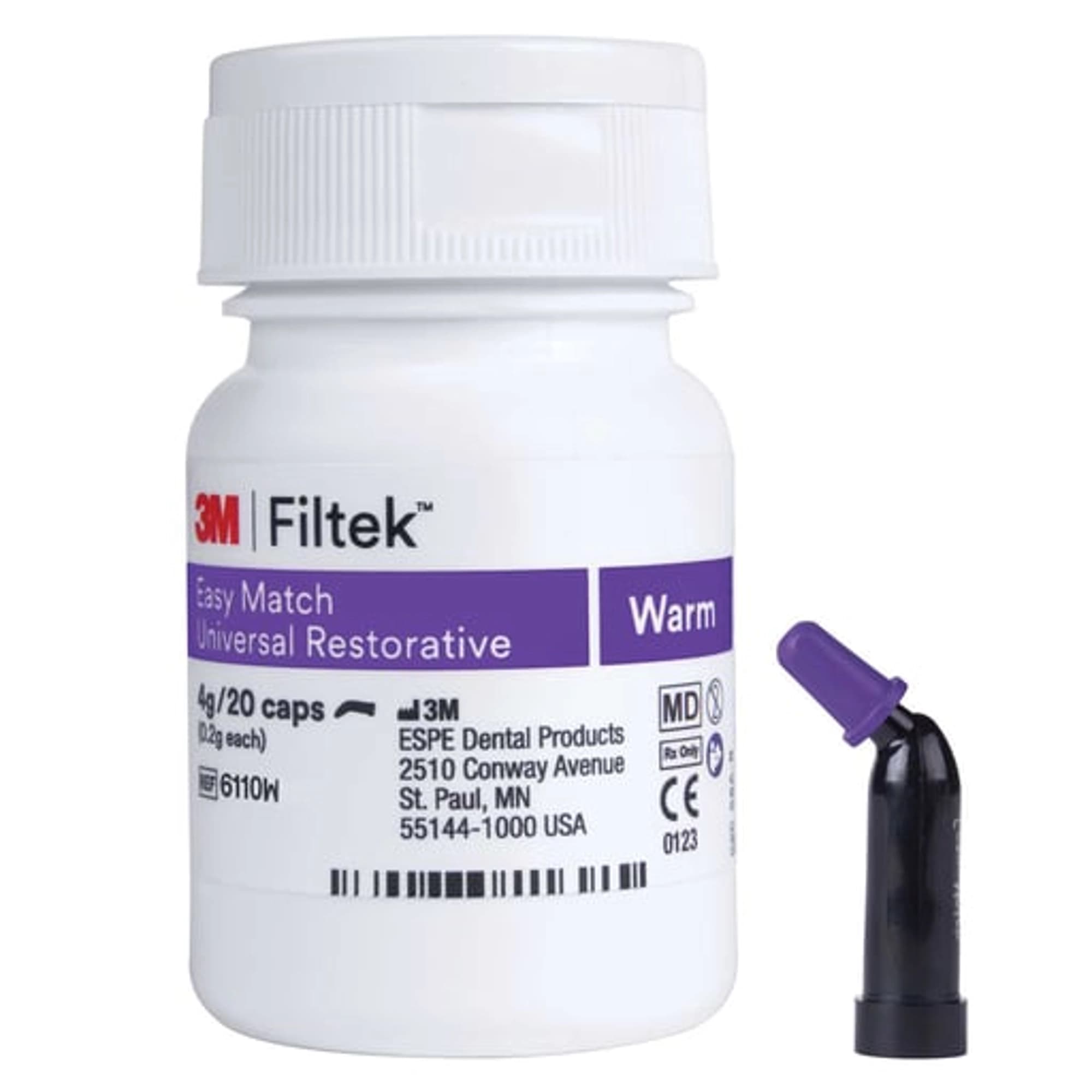 3M Filtek Easy Match Universal Restorative Capsules, Warm Shade, 0.2g, 20/Pk, 6110W thumbnail 2