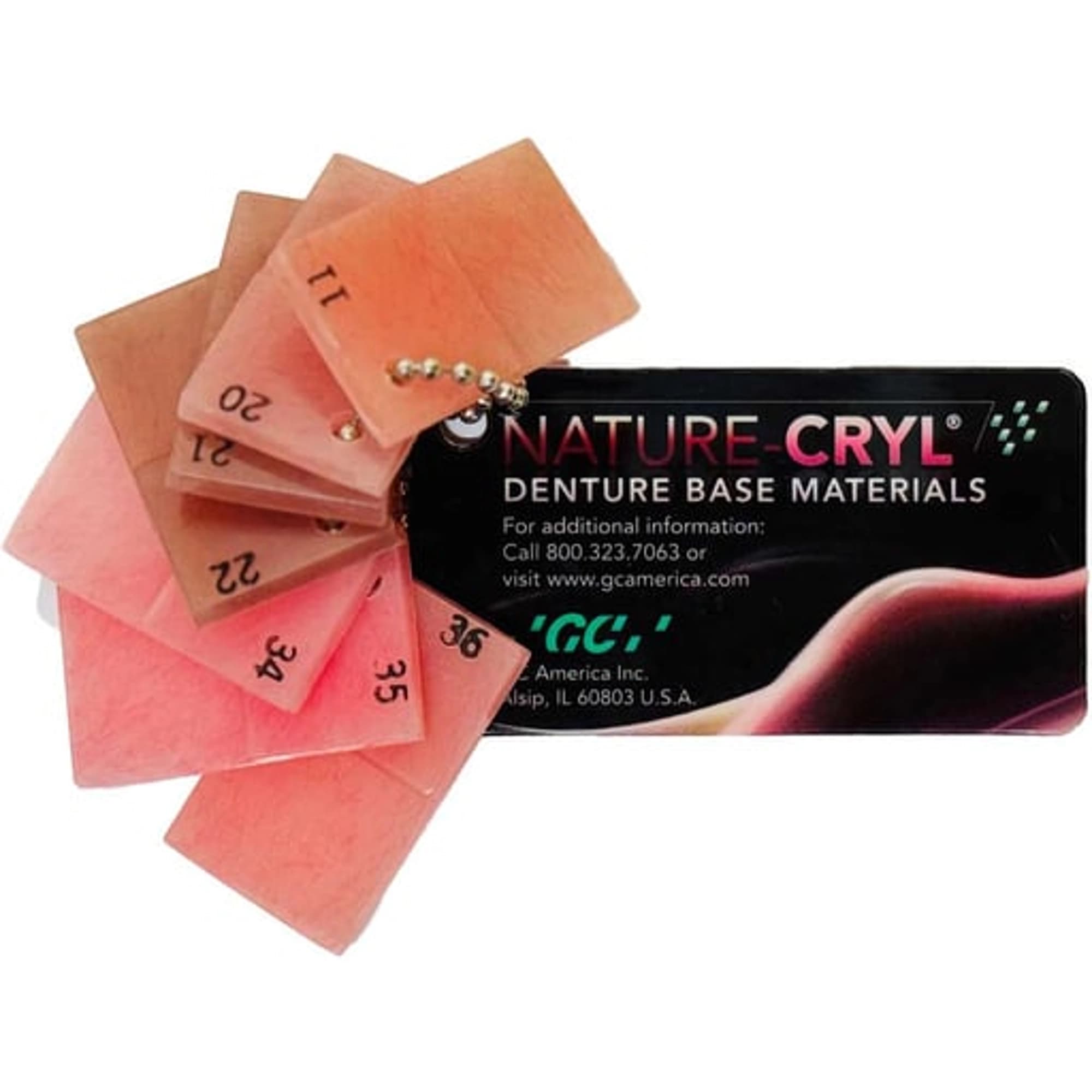 GC America Nature-Cryl Shade Guide, 7 Shades, 1/Pkg thumbnail 3