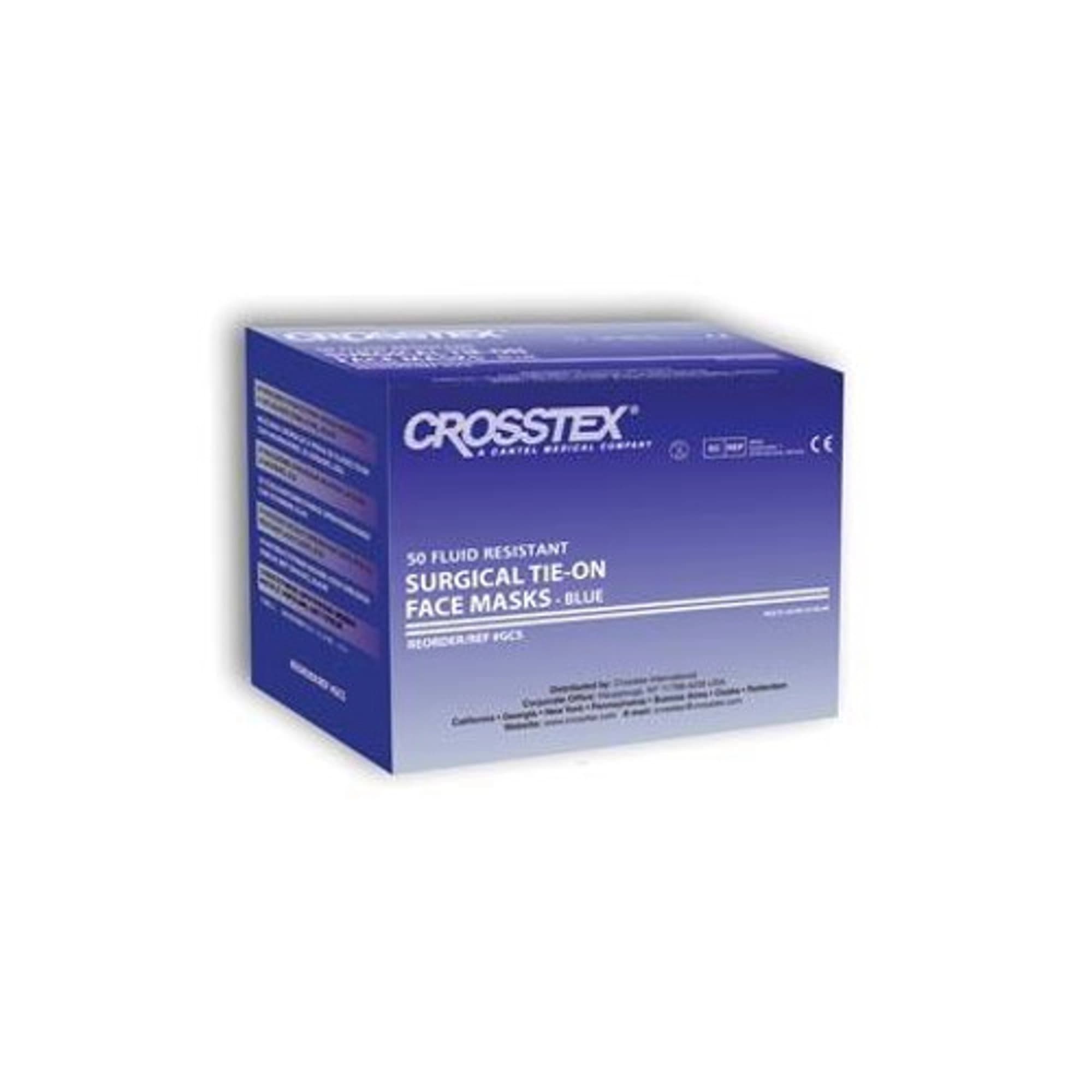 Crosstex International Tie-On Surgical Mask, ASTM Level 2, Pleated, Latex-Free, 6 Boxes of 50 (300 Total) - Crosstex - Mask, Tie-On 6/Cs - Image 1