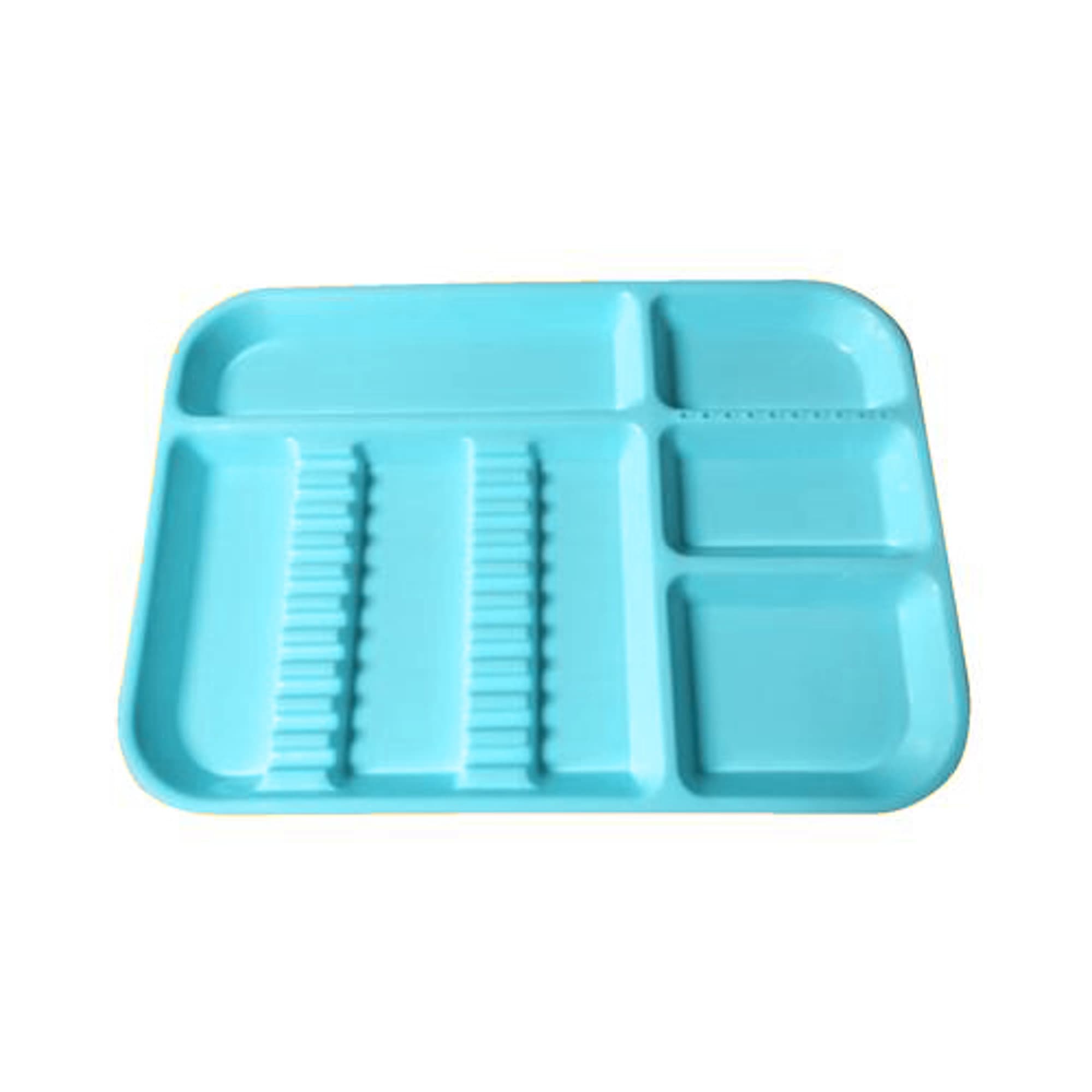 Plasdent Divided Tray Size B Neon Blue, 13-1/2" x 9-5/8" x 7/8" - Plasdent - Divided Tray Size B Neon Blue - Image 1