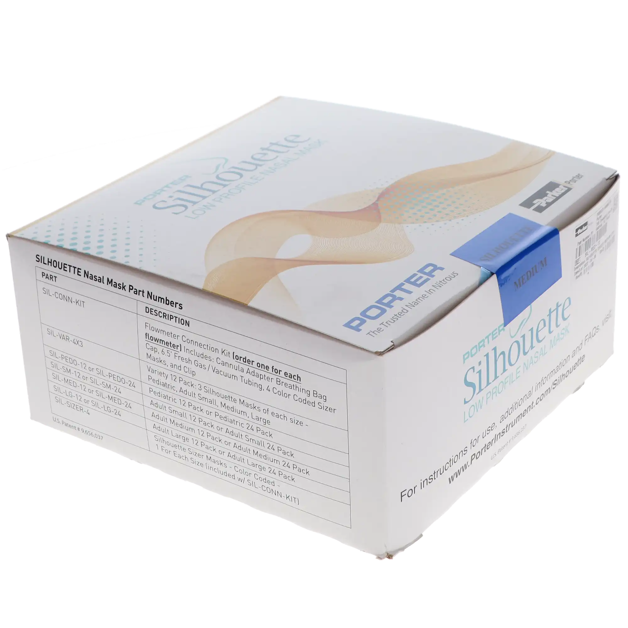 Porter Silhouette II Low Profile Nitrous Oxide Nasal Hood and Breathing Circuit, Medium, 12/Pkg, SIL2-MED-12 thumbnail 8