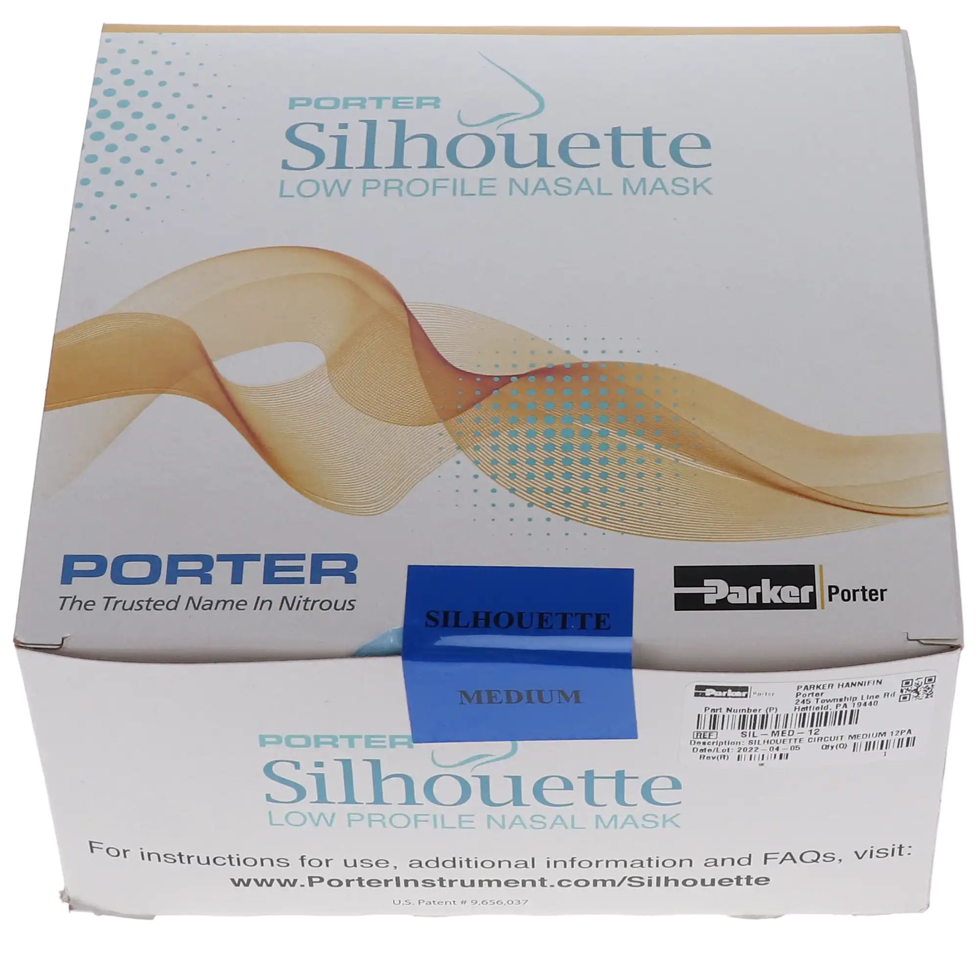 Porter Silhouette II Low Profile Nitrous Oxide Nasal Hood and Breathing Circuit, Medium, 12/Pkg, SIL2-MED-12 thumbnail 9