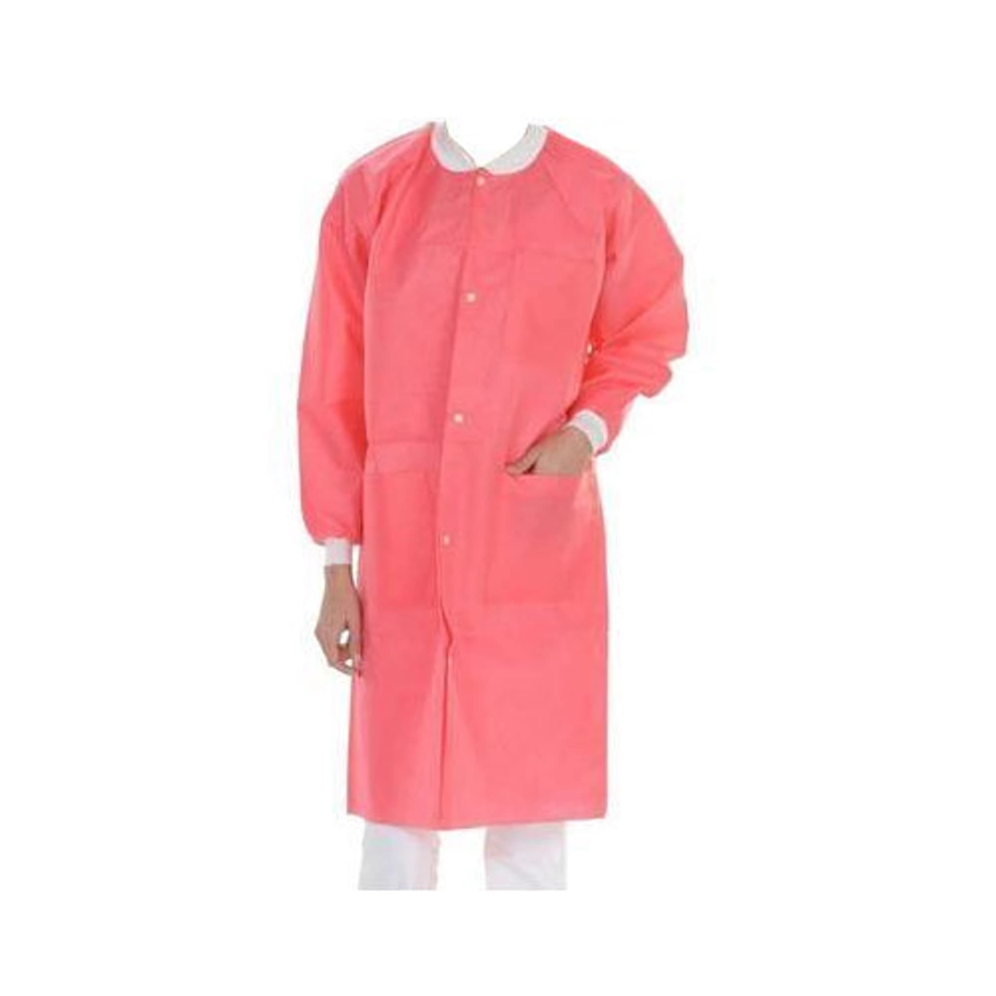 ValuMax ExtraSafe Lab Coats, Coral Pink, X-Large, Knee-Length, AAMI Level 3, 10/Pk, 3660CPXL - ValuMax - Extrasafe Lab Coats?10Pk Pink X-Large - Image 1