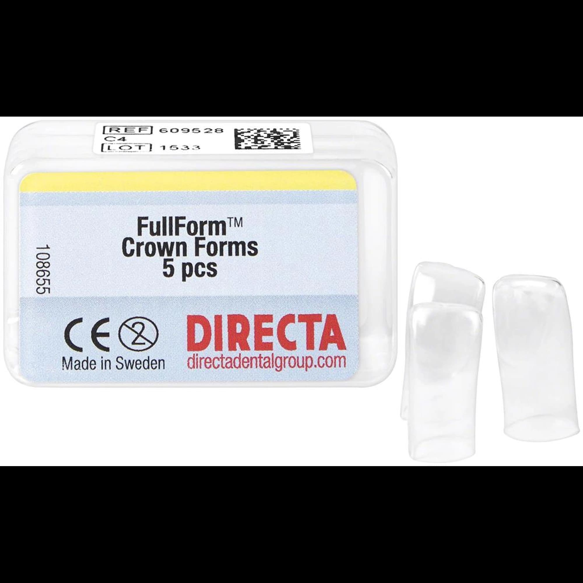 Directa Dental FullForm C-4 (C System) Preformed Polycarbonate Crown, Size 7.72 mm x 8.577 mm - Directa - Fullform C-4 (C System) - Image 1