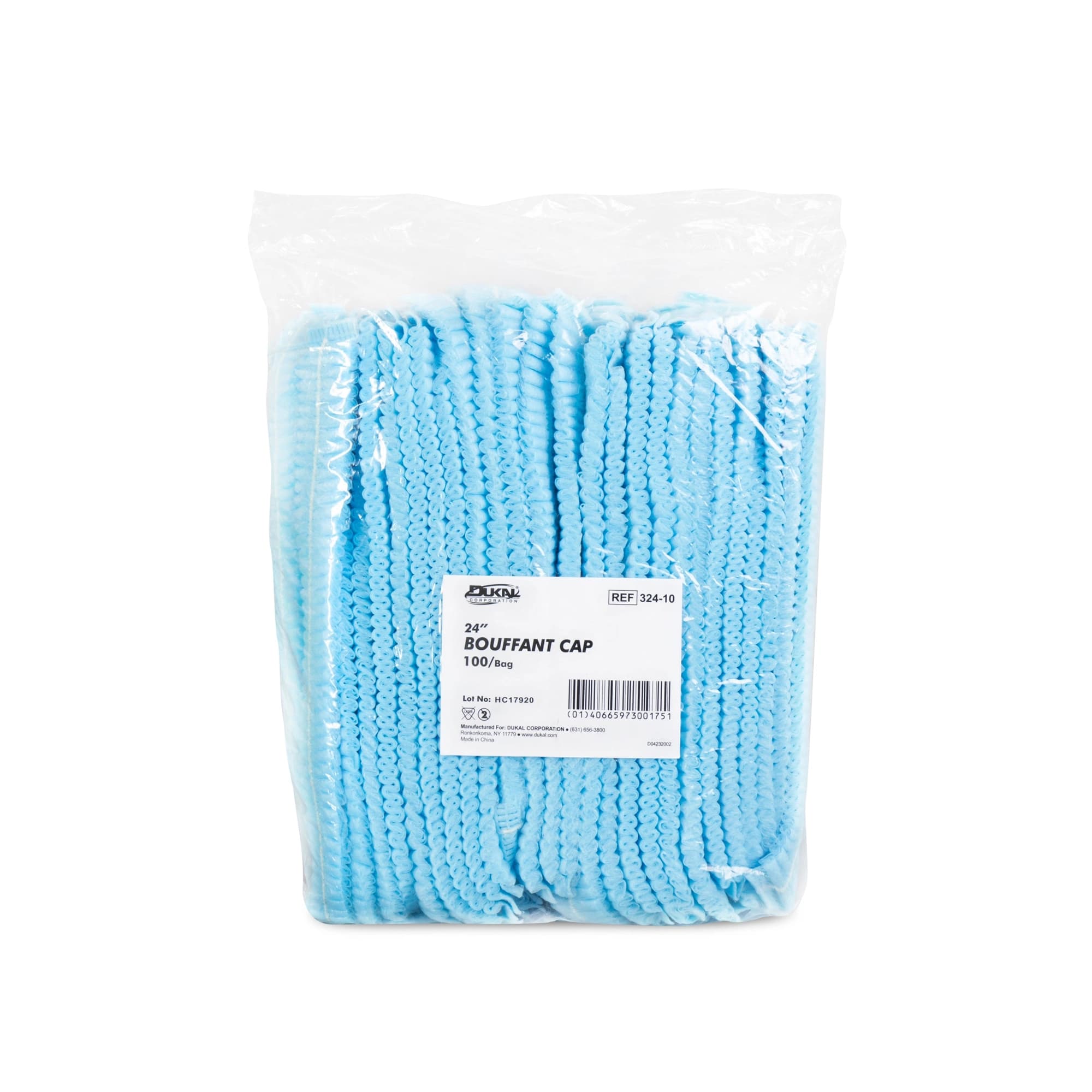 Dukal Bouffant Cap, Accordion Style, Blue, 24", 100/Bag, 324-10 thumbnail 2