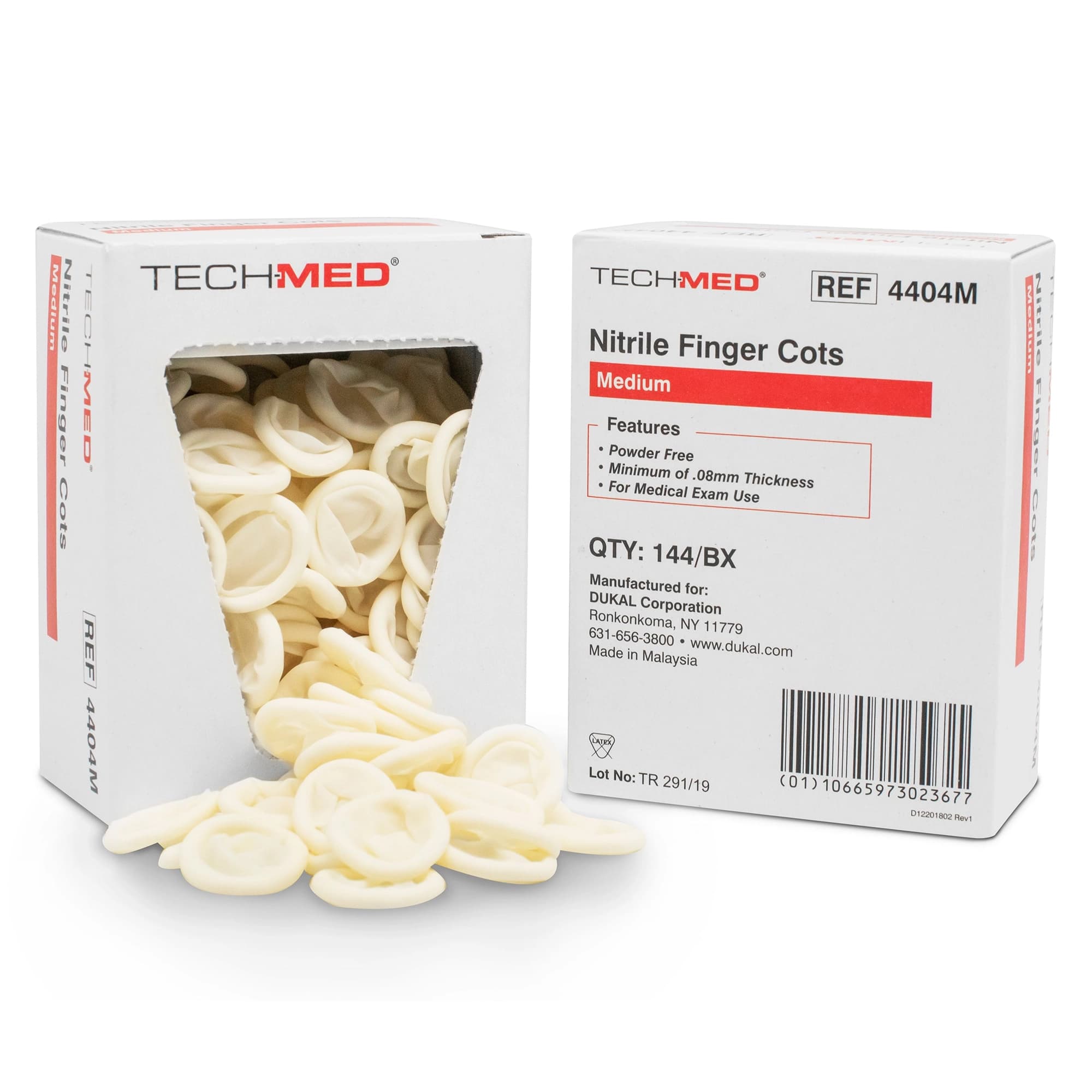 Dukal Nitrile Finger Cots, Medium, Latex-Free, Powder-Free, Pre-Rolled, 144/Box, 4404M thumbnail 5