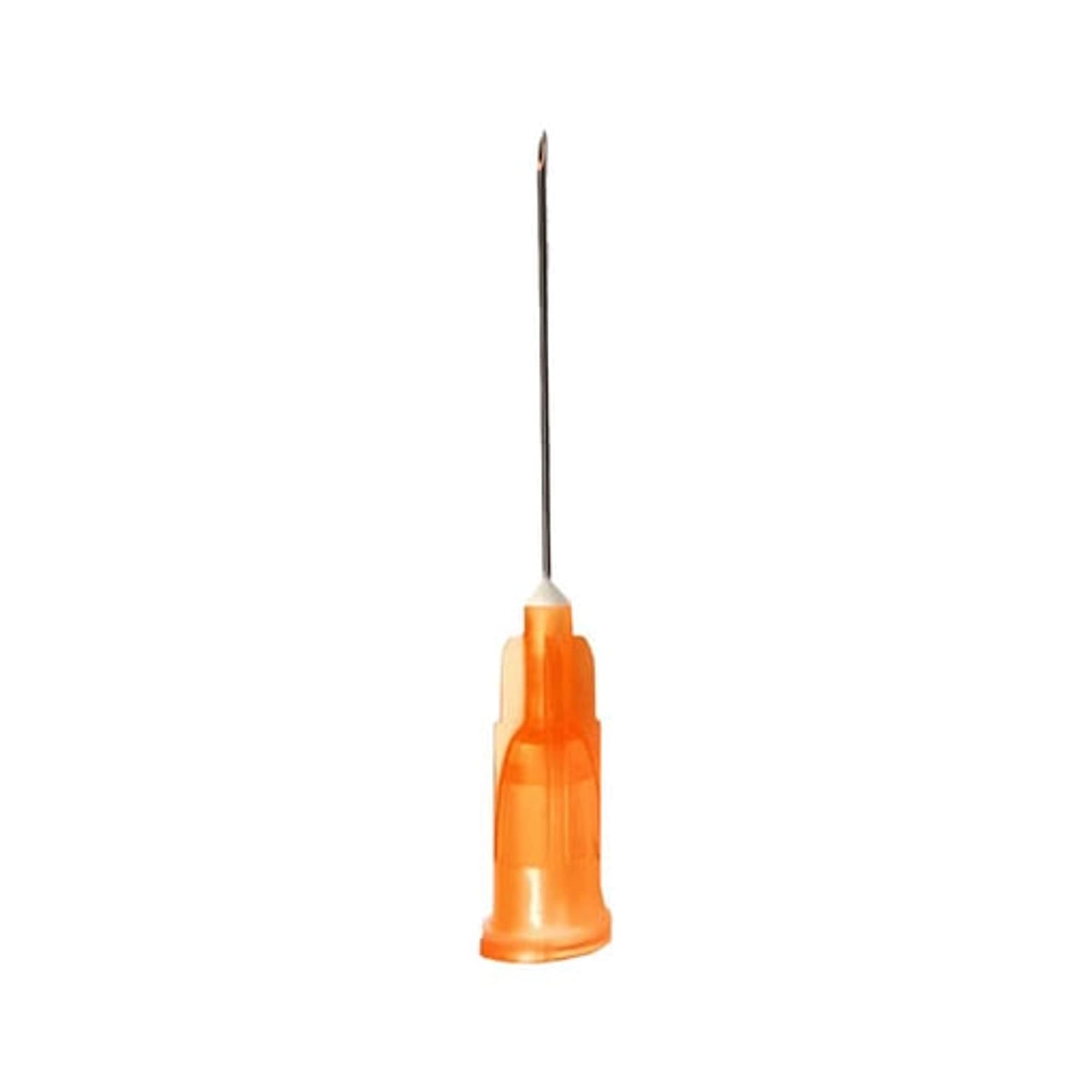 Exel Hypodermic Needle 25G x 5/8" Regular Bevel, Orange Hub, Sterile, 100/Box, 26403 - Exel - Hypodermic Needle 25G x 5/8' regular bevel, box of 100 - Image 1