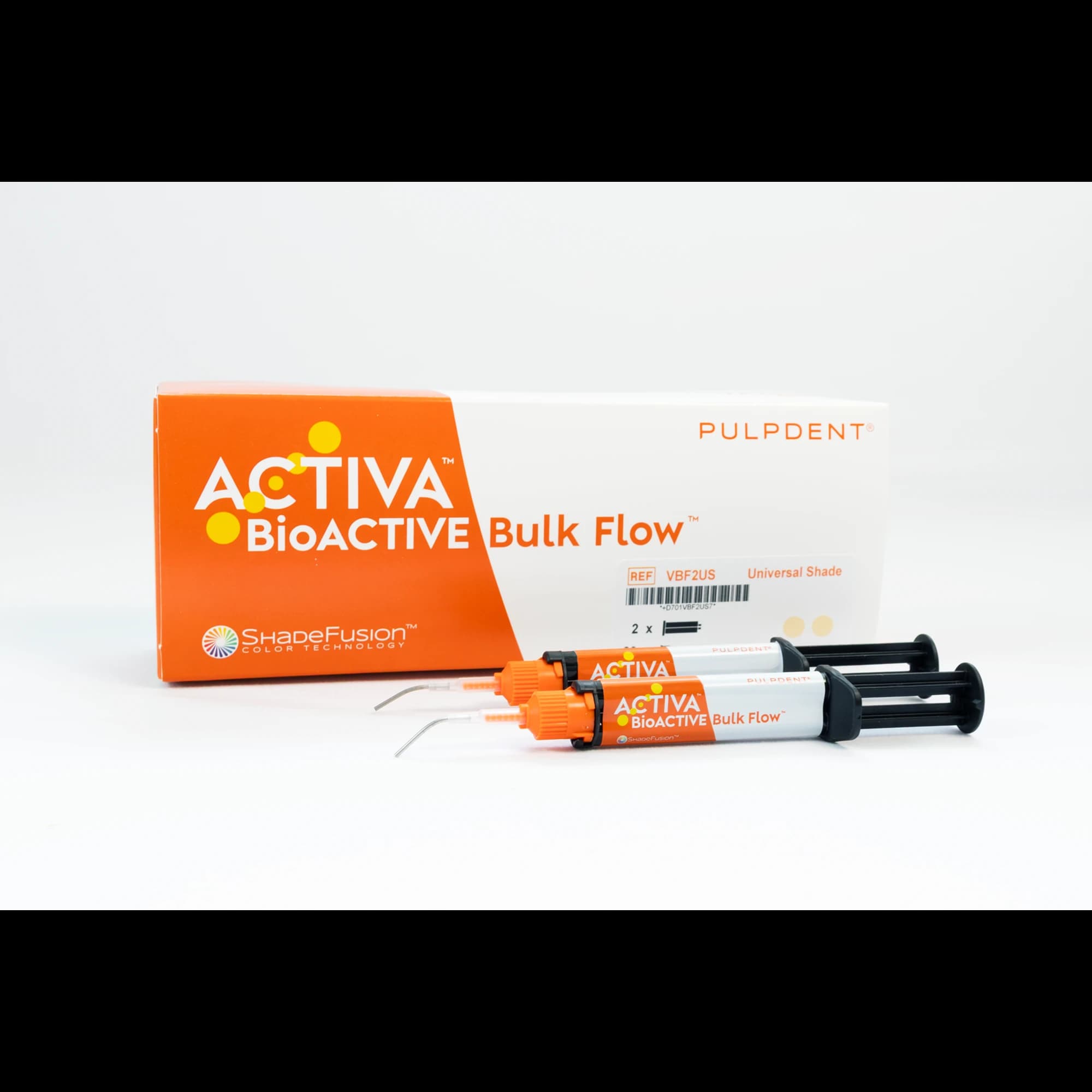 ACTIVA BioACTIVE Bulk Flow Twin Pack Kit, Universal Shade, 2 x 5g/3mL Syringes + 20 Automix Tips, Item #3064AA - ACTIVA BioACTIVE Bulk Flow Twin Pack Kit: 10g (2?5g/3mL syringes) + 20 Automix tips, Universal shade - Image 1