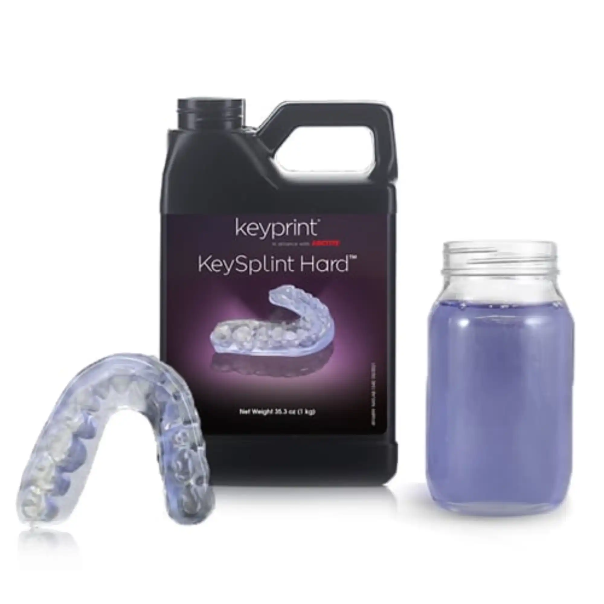 KeySplint Hard Biocompatible 3D Printing Resin, Light Violet, Translucent, 0.5 kg Bottle, 4200004 thumbnail 4