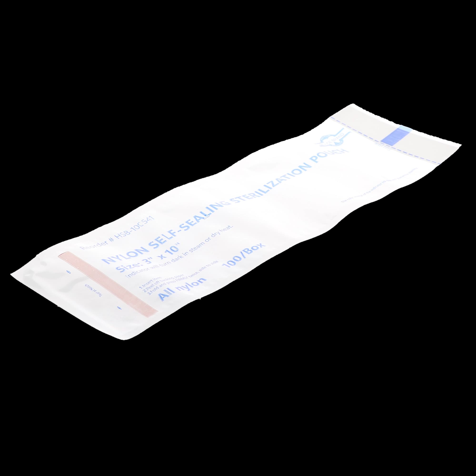 Self-Sealing Sterilization Pouch, Nylon, 3" x 10", 100/Box, 100541 - Self-Sealing Sterilization Pouch, Nylon, 3" x 10", 100/Box, 100541 - Image 1