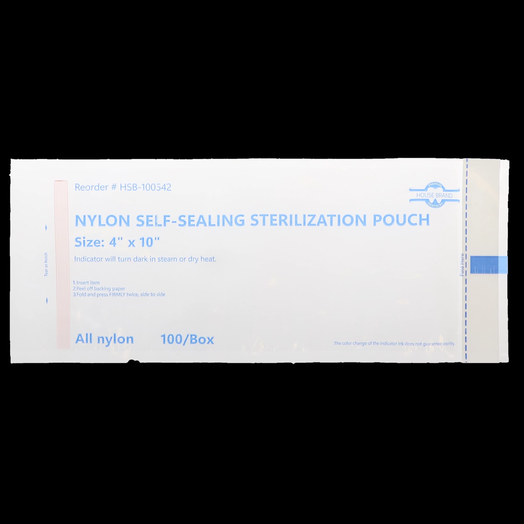 Self-Sealing Sterilization Pouch, Nylon, 4" x 10", 100/Box, 100542 thumbnail 4