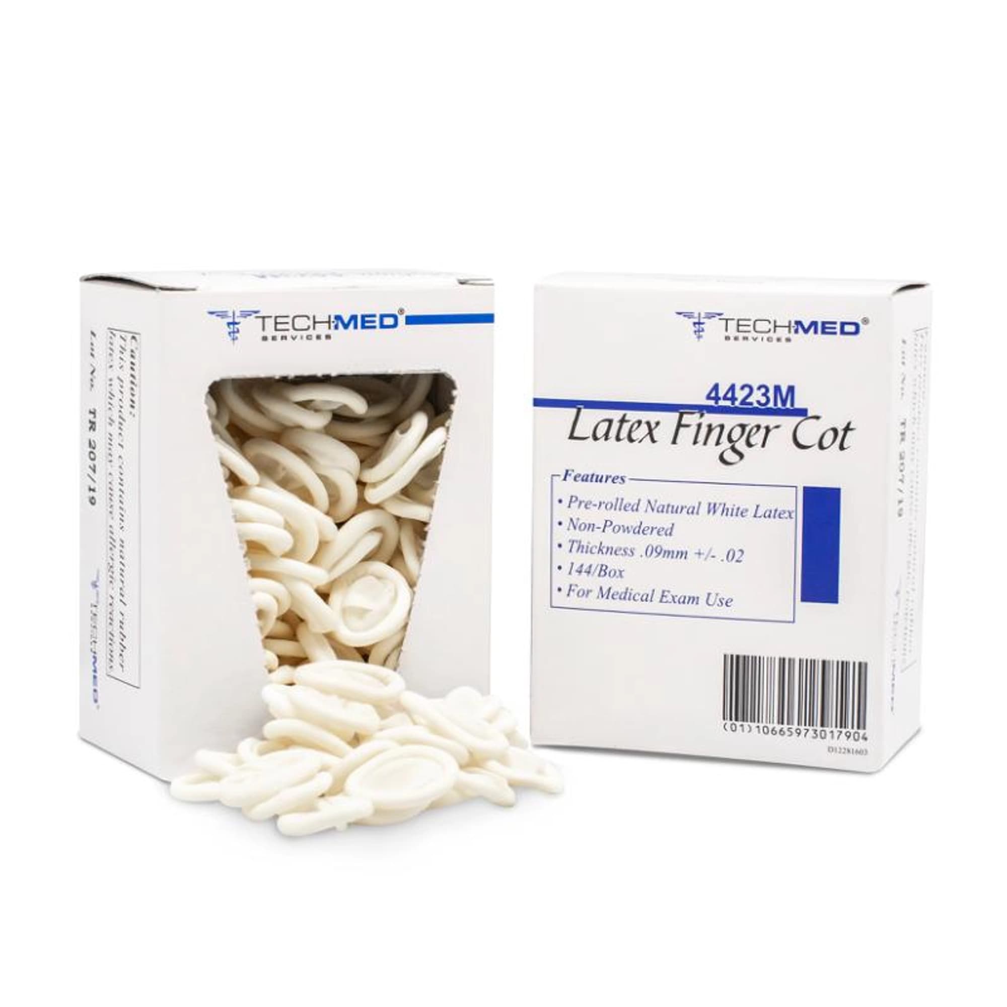 Dukal Latex Finger Cots, Non-Powdered, Pre-Rolled, Medium, Natural White, 144/Box, 4423M thumbnail 8