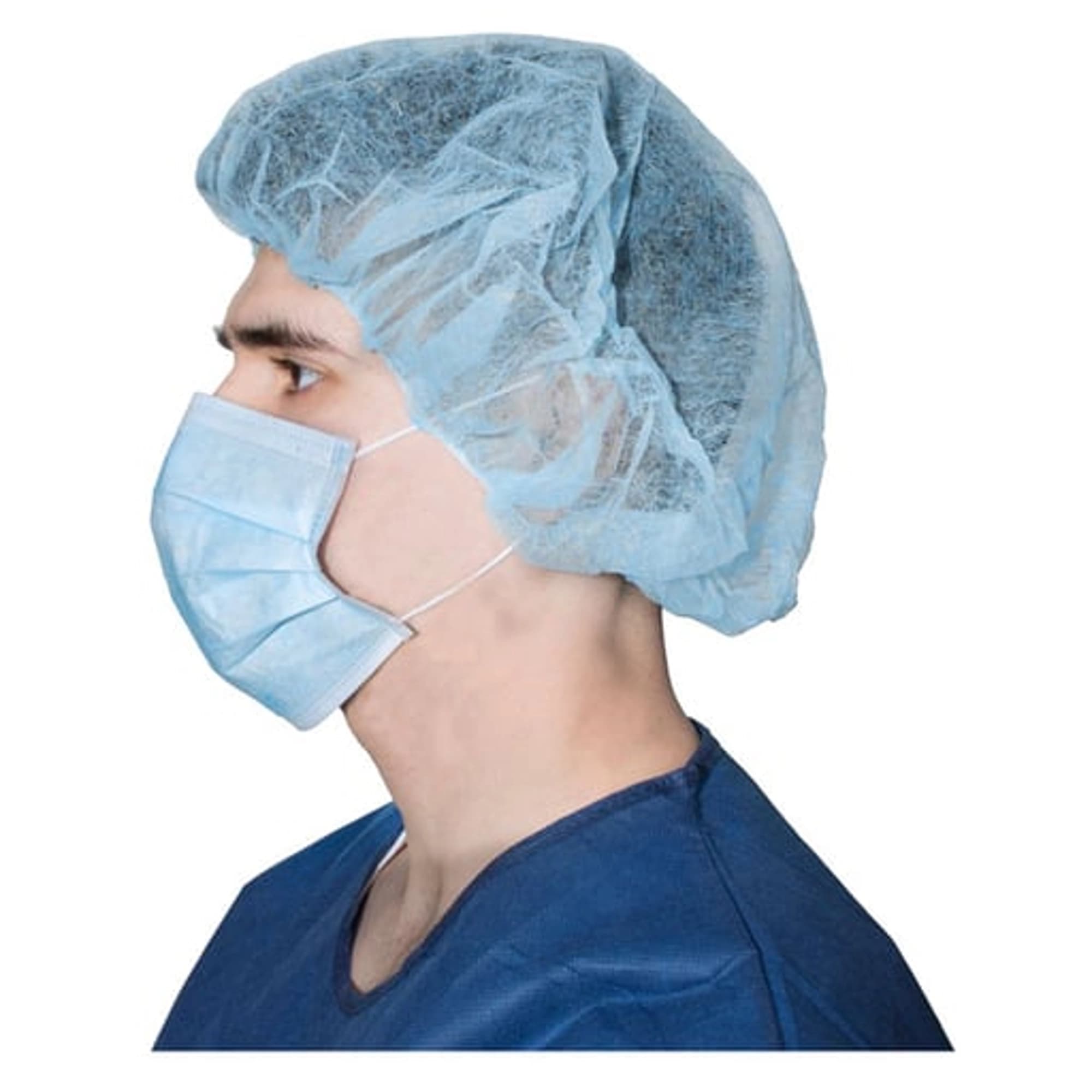 Dukal Bouffant Cap, 24" Diameter, Blue, Spunbond Polypropylene, 100/Box thumbnail 5
