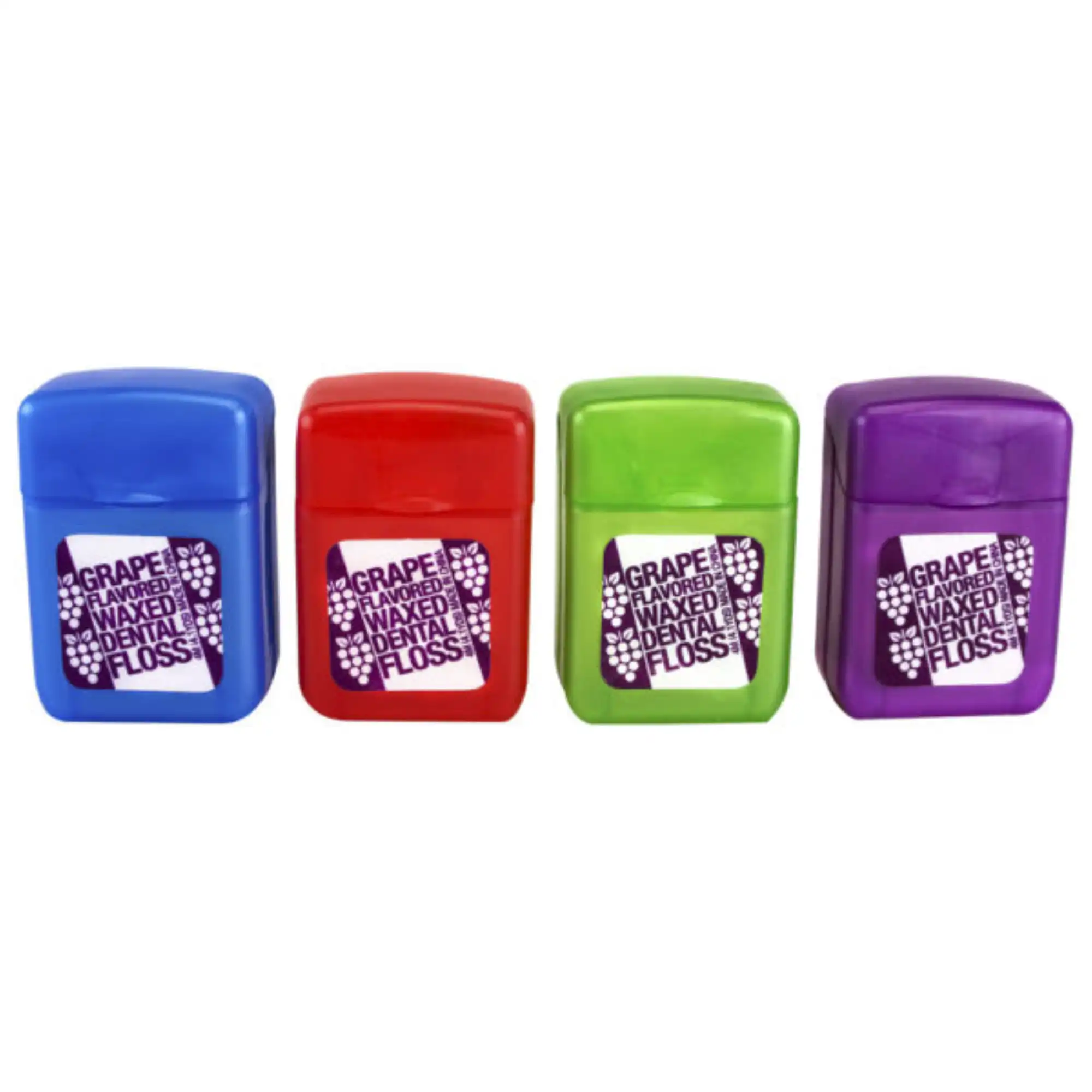 Plak Smacker Grape Flavored Waxed Dental Floss, 4 Meters, 144 Count, Assorted Colors - Grape Flavored Floss - 4 Meter (144 Ct) - Image 1