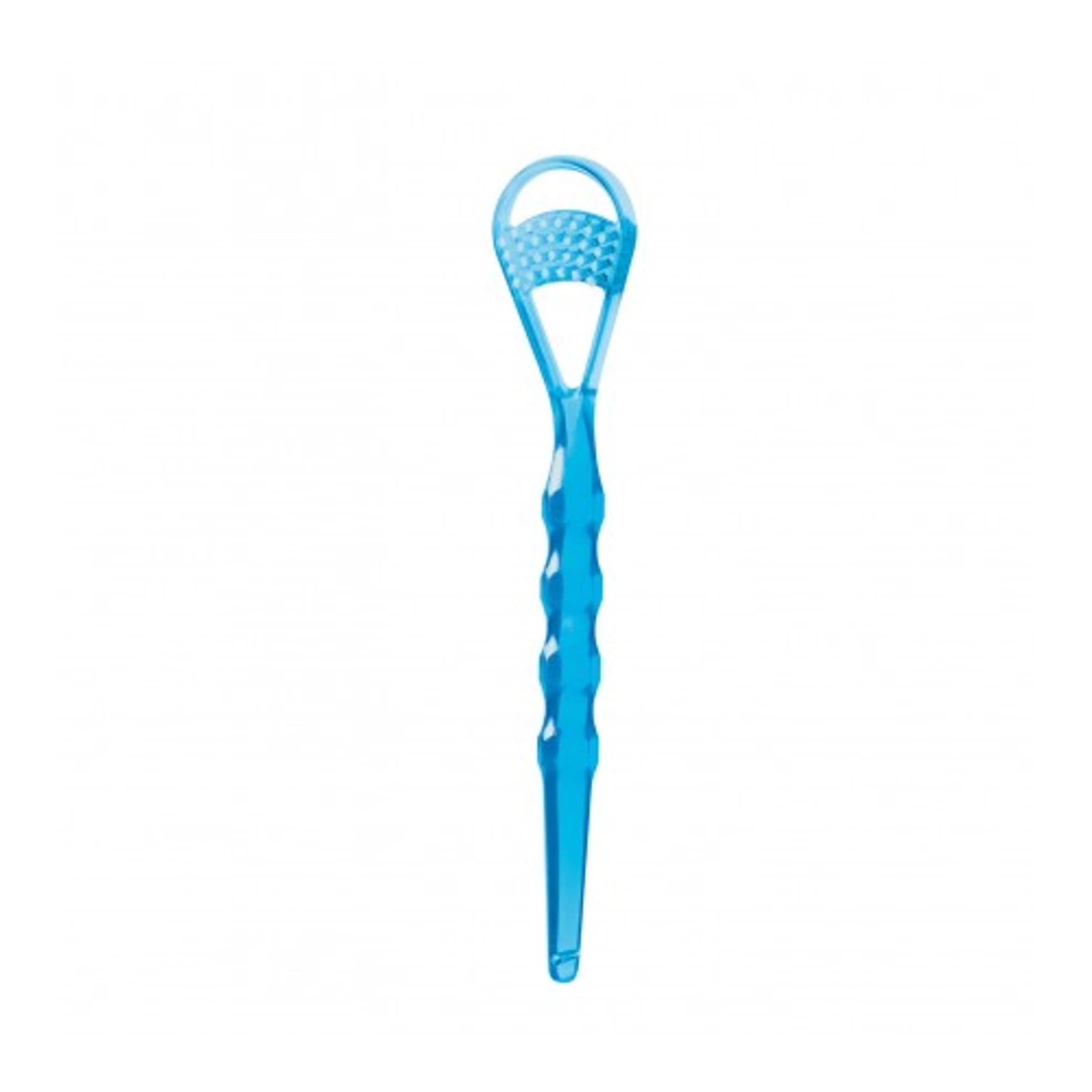 Hager Tong-Clin Deluxe Tongue Cleaner with Brush and Scraper, Translucent Blue - Tong-Clin Delux tongue cleaner with Brush and Scraper, translucent blue color - Image 1