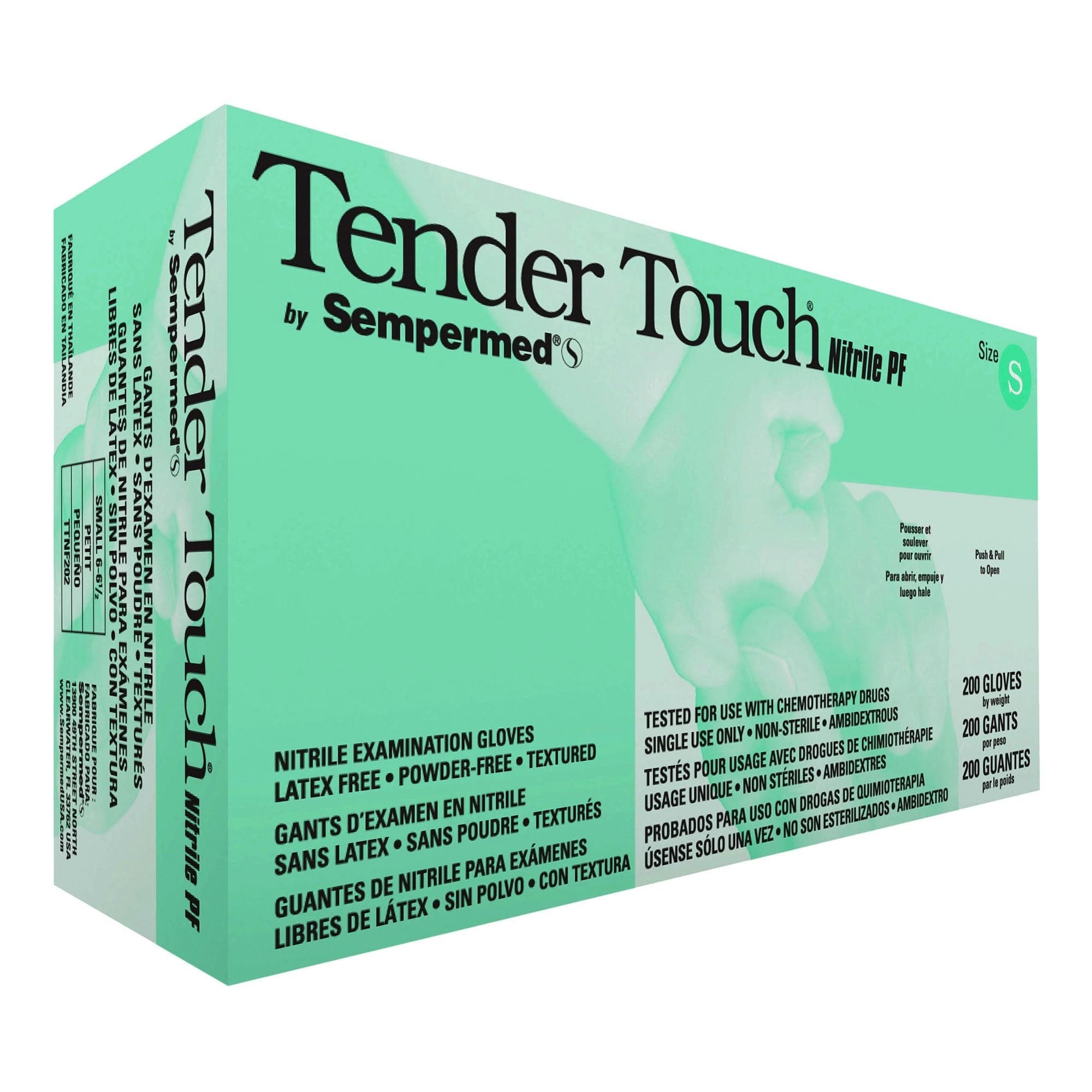 Sempermed Tender Touch Nitrile Exam Gloves, Small, Powder-Free, Textured Fingertips, Violet, 200/Box, TTNF202 thumbnail 10