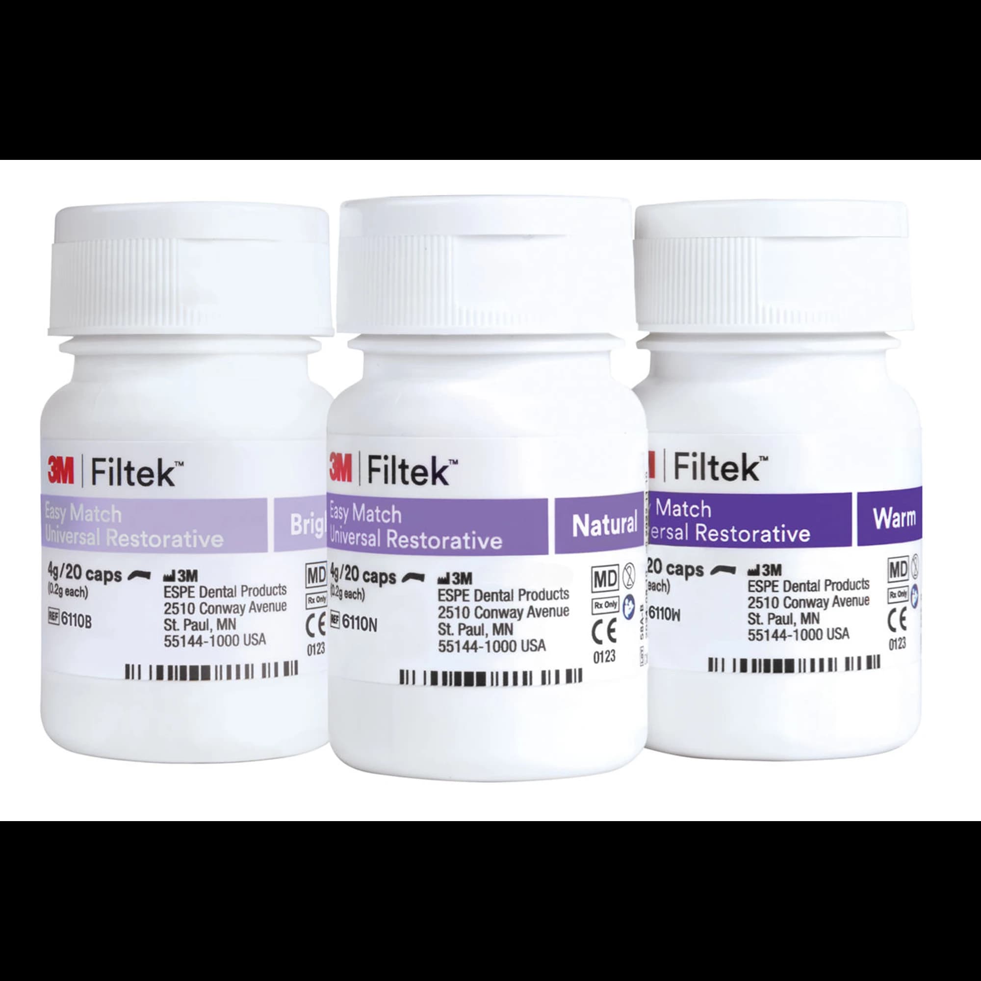 3M Filtek Easy Match Universal Restorative Capsule Intro Kit, 0.2 g, Bright/Natural/Warm, 60/Pk, 6110K thumbnail 2